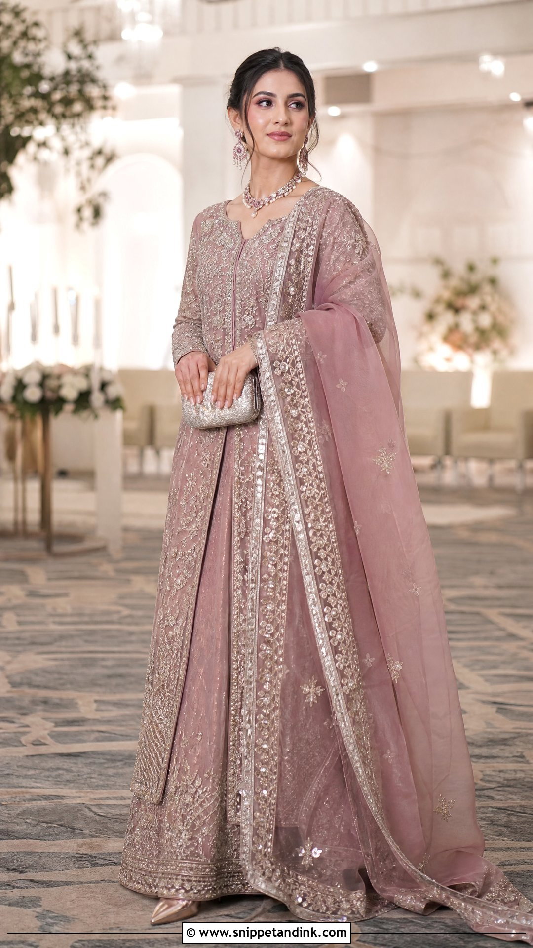 Dusty Rose Walima Dress - Snippet and Ink - 20 Walima Dress Colours