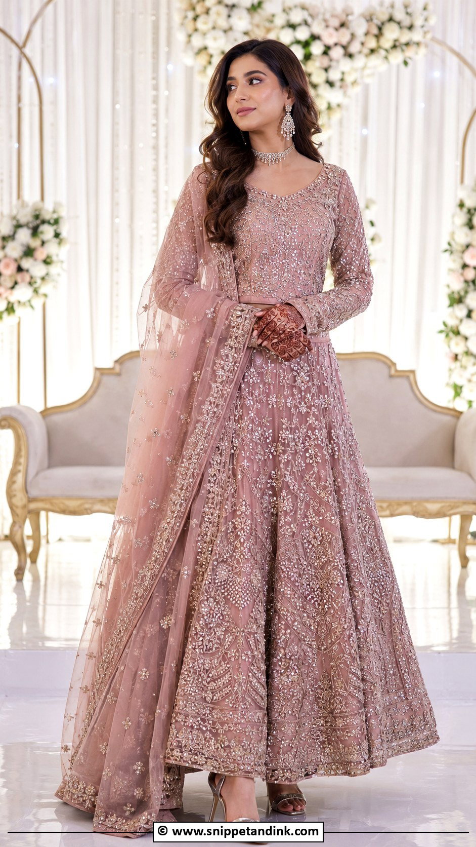 Dusty Rose Walima Lehenga - Snippet and Ink - 35 Walima Dresses Pakistani Brides