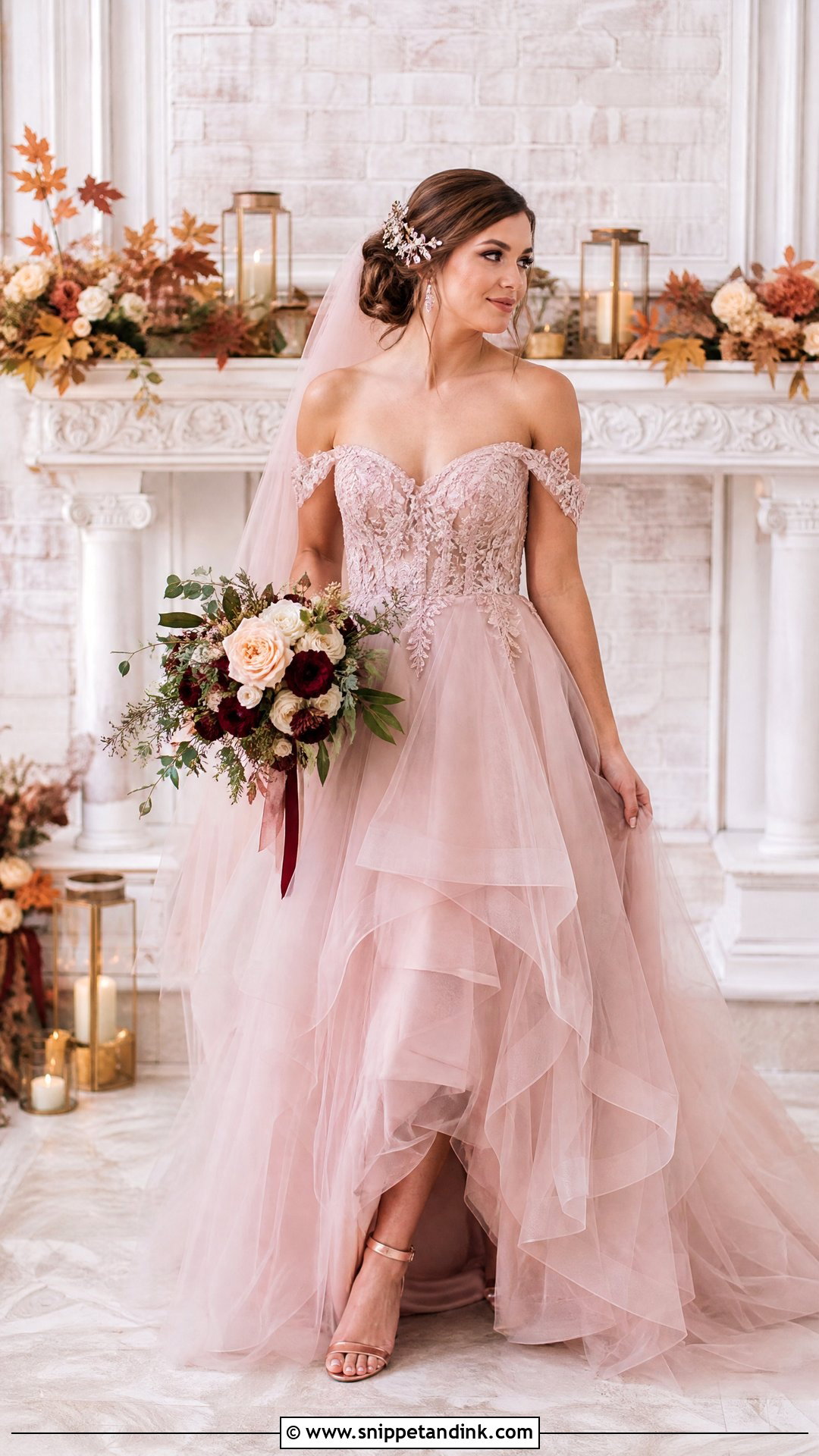 Dusty Rose Wedding Dress - Snippet and Ink - 20 Wedding Dress Color Ideas