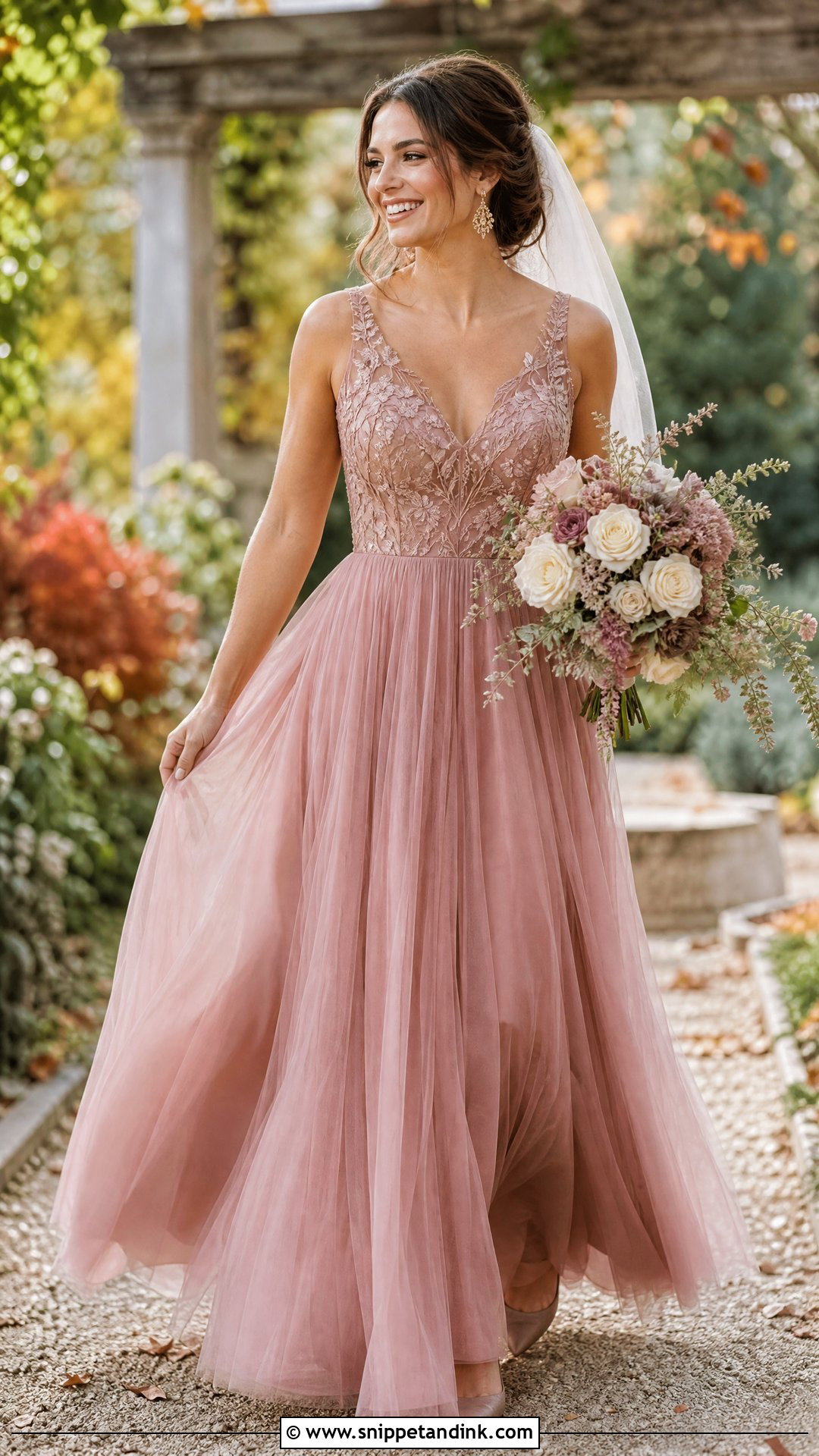 Dusty Rose Wedding Dress - Snippet and Ink - 20 Wedding Dress Colors