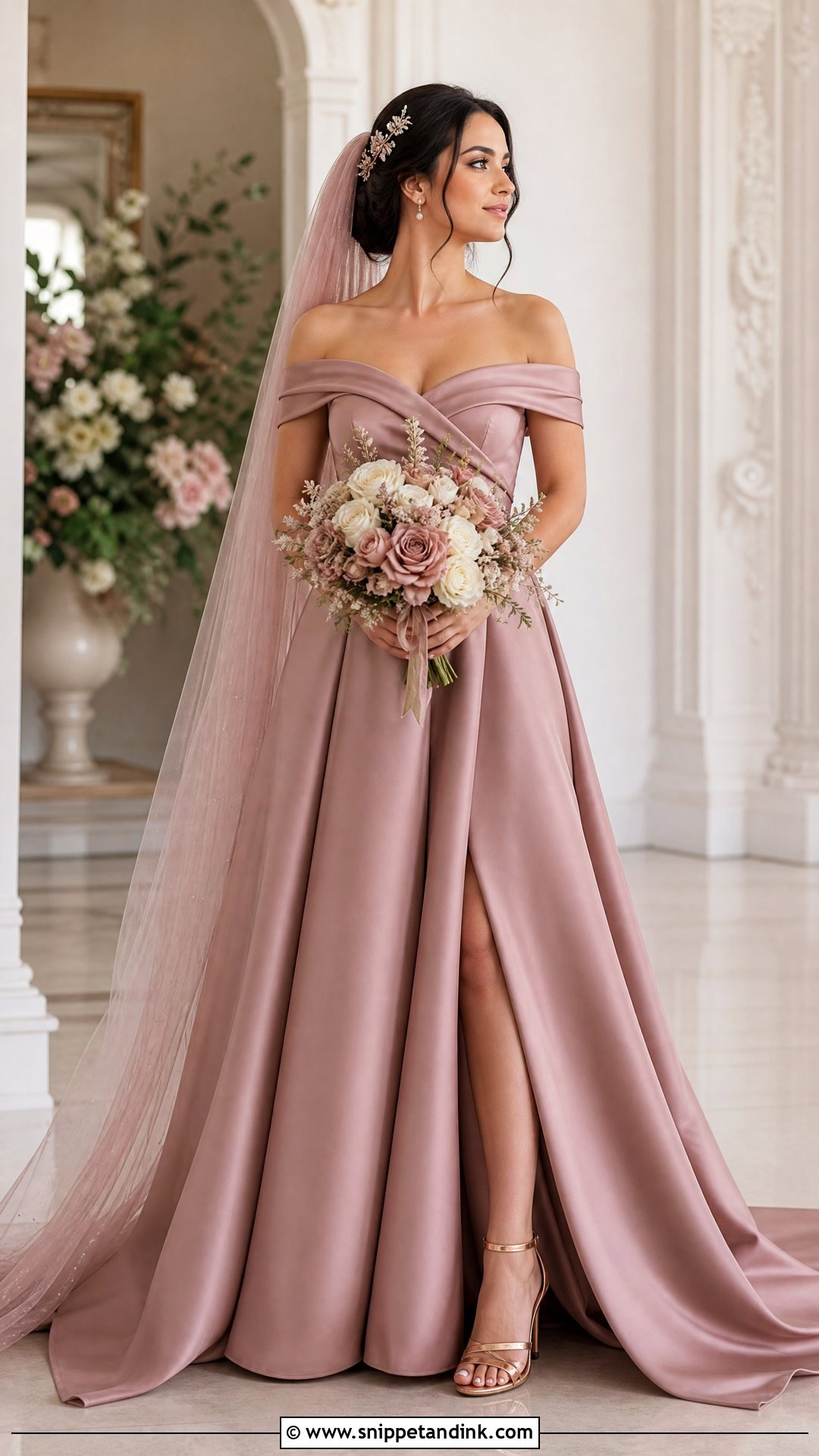 Dusty Rose Wedding Dress - Snippet and Ink - 20 Wedding Dresses Not White Colour