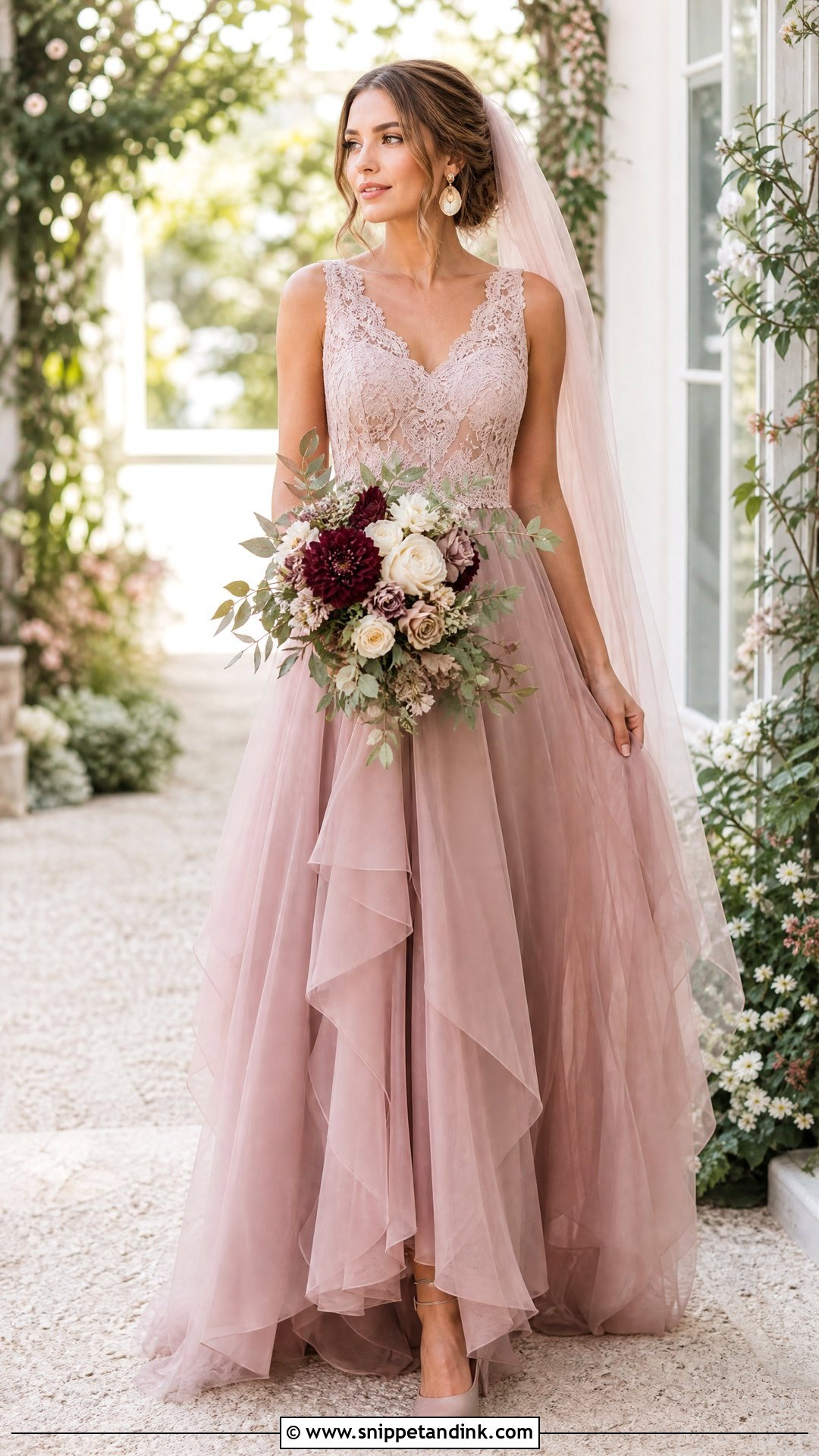 Dusty Rose Wedding Dress - Snippet and Ink - 20 Non White Wedding Dress Colour Ideas