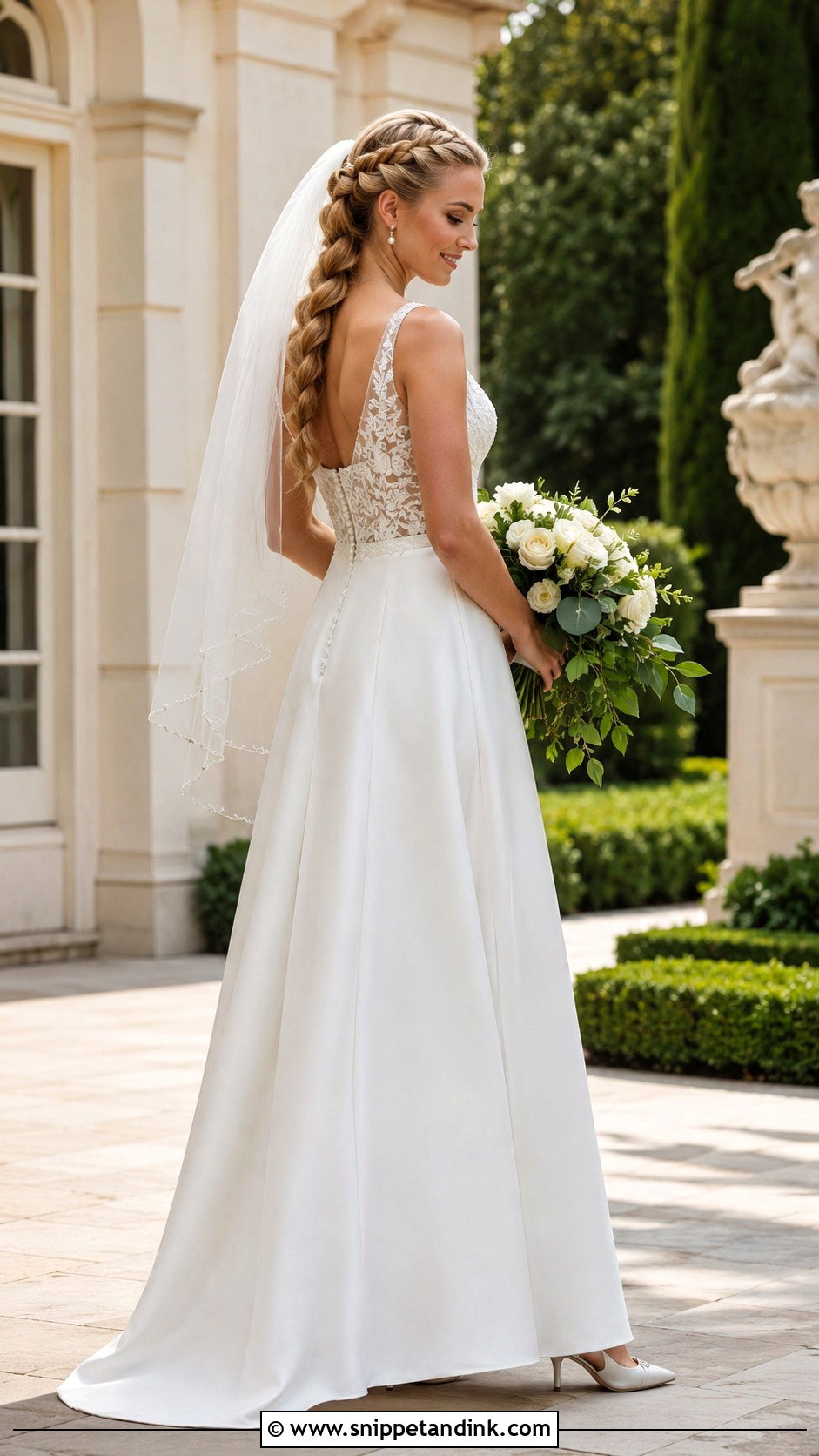 Dutch Braid With A Line Wedding Dress - Snippet and Ink - 20 Braid Dress Wedding Ideas