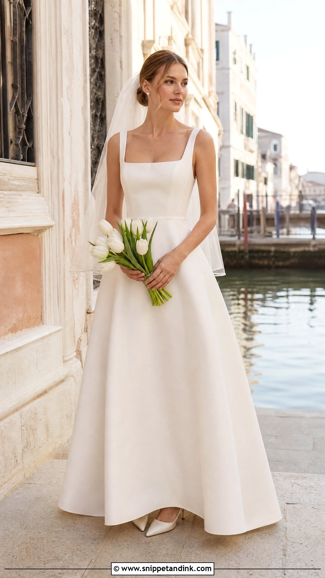 Dutch Square Neck Wedding Dress - Snippet and Ink - 20 European Wedding Dress Ideas