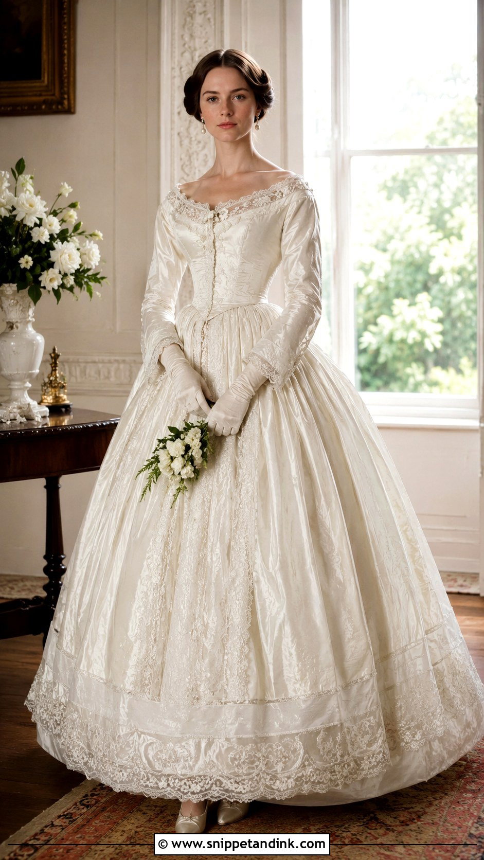 Early Victorian Wedding Dress - Snippet and Ink - 25 Historical Wedding Dresses
