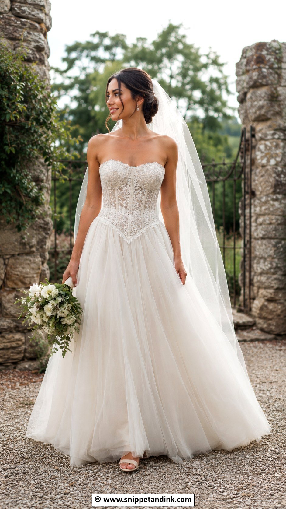 Earthy Basque Waist Wedding Dress - Snippet and Ink - 30 Earthy Wedding Dresses