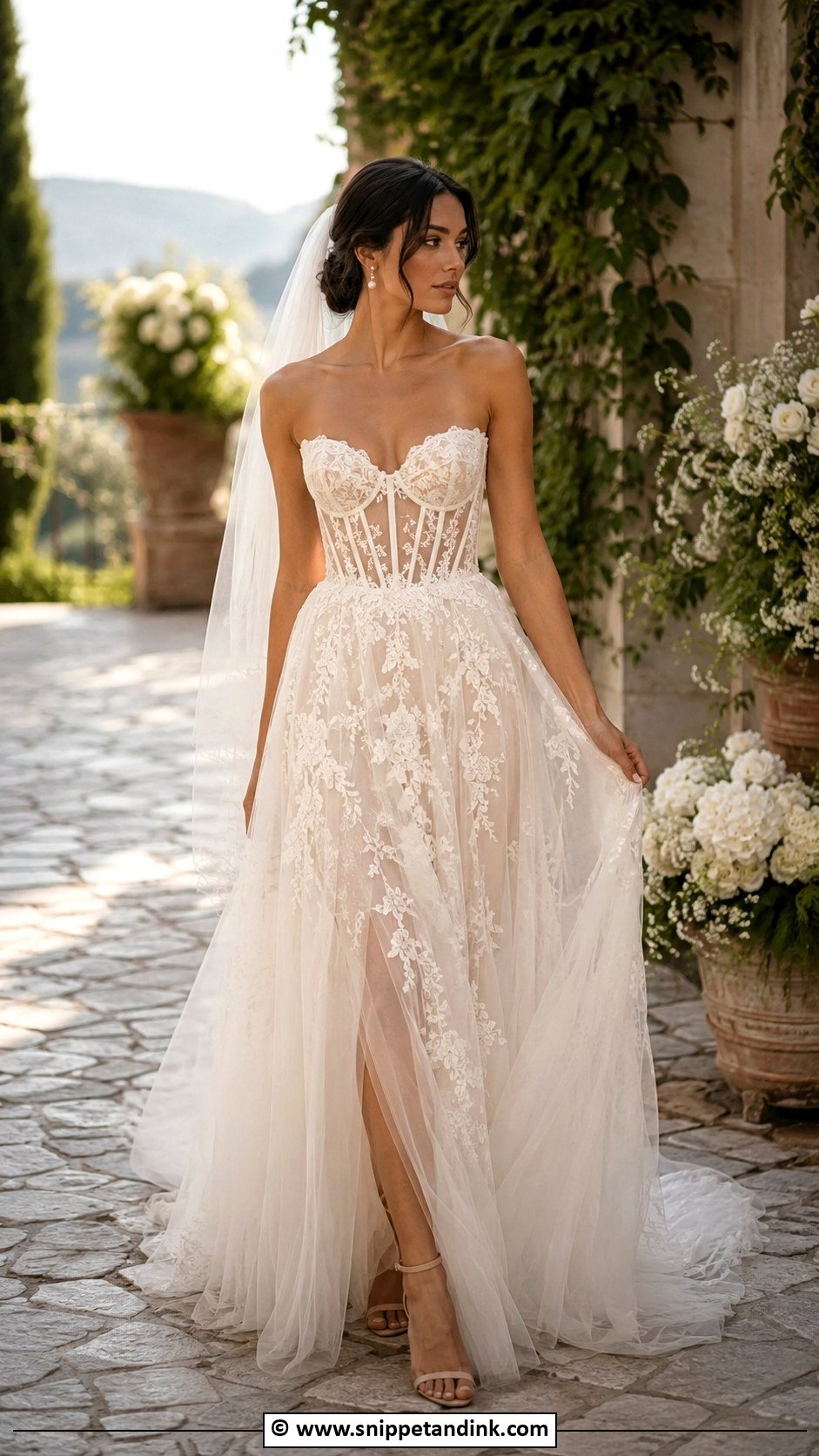 Earthy Corset Wedding Dress - Snippet and Ink - 30 Earthy Wedding Dresses