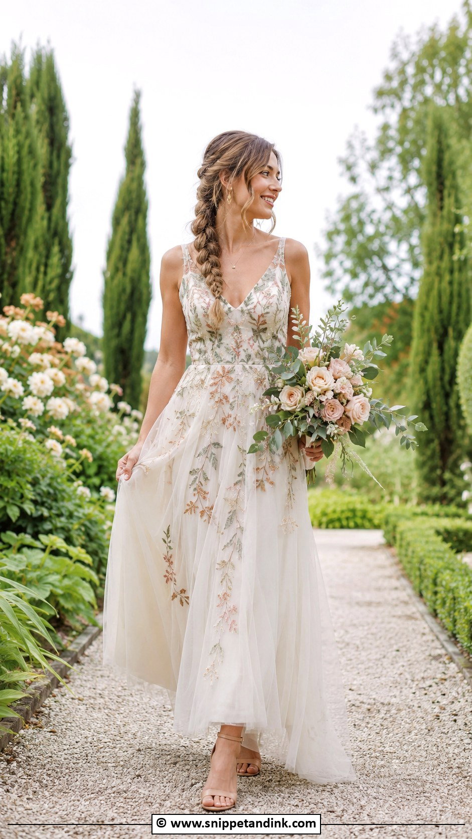 Earthy Floral Wedding Dress - Snippet and Ink - 30 Earthy Wedding Dresses