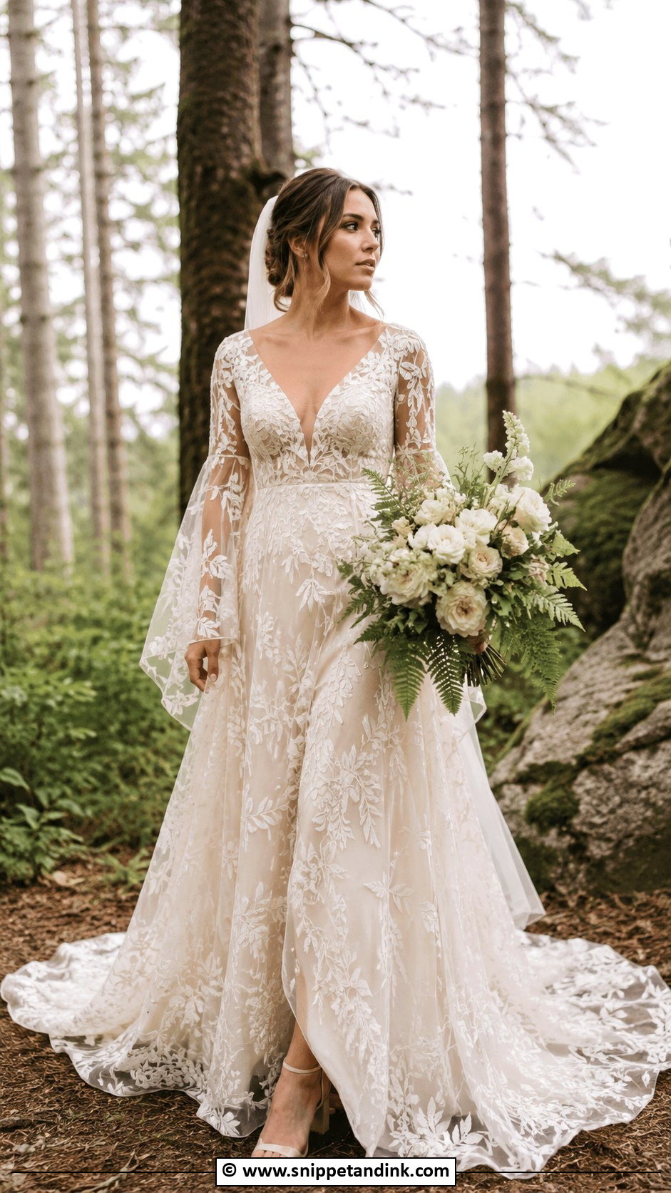 Earthy Forest Wedding Dress - Snippet and Ink - 30 Earthy Wedding Dresses