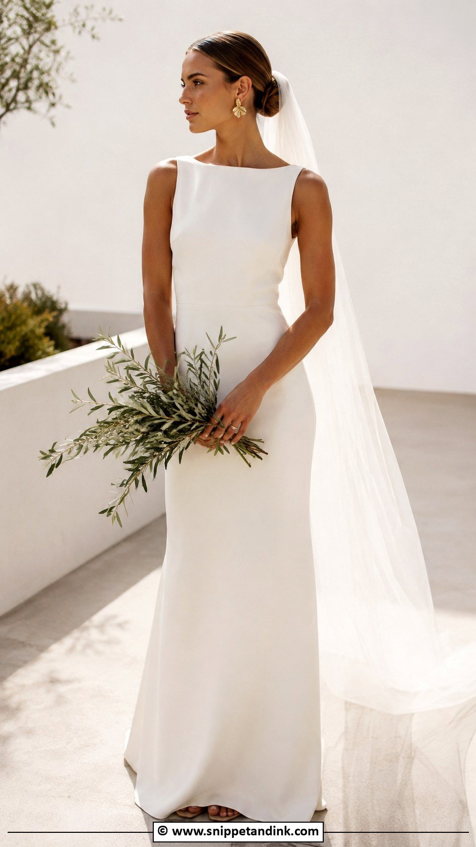 Earthy Minimal Wedding Dress - Snippet and Ink - 30 Earthy Wedding Dresses