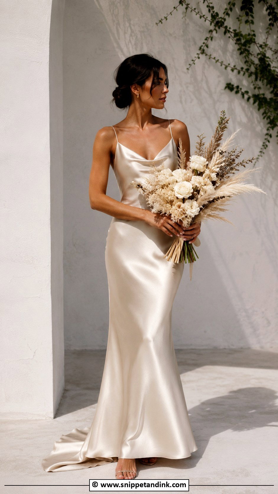 Earthy Satin Wedding Dress - Snippet and Ink - 30 Earthy Wedding Dresses