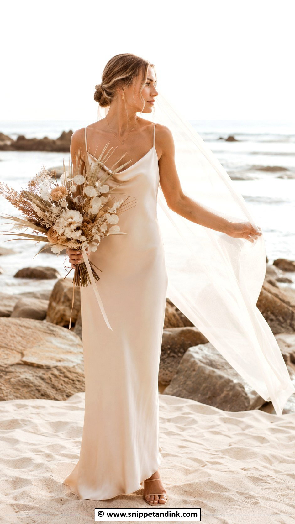 Earthy Slip Wedding Dress - Snippet and Ink - 30 Earthy Wedding Dresses