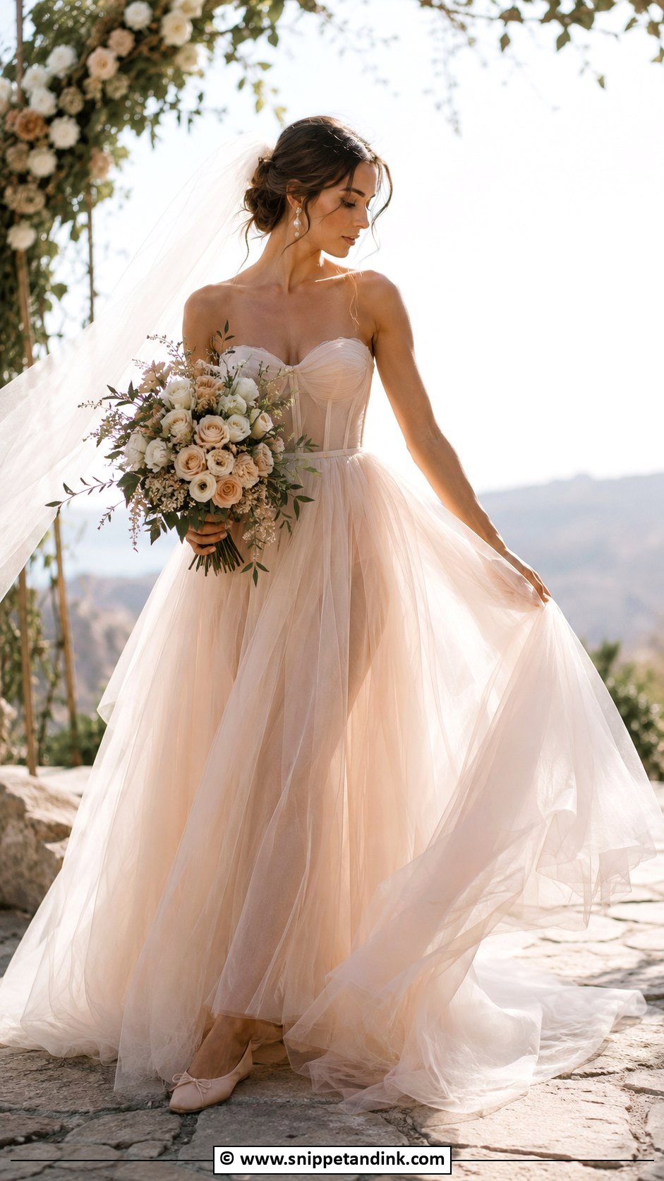 Earthy Tulle Wedding Dress - Snippet and Ink - 30 Earthy Wedding Dresses