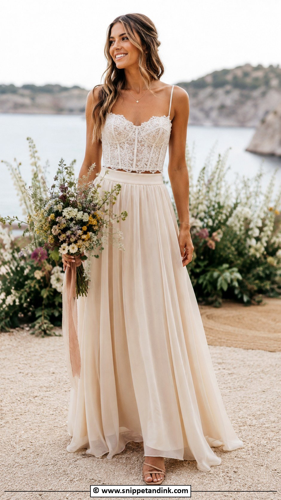 Earthy Two Piece Wedding Dress - Snippet and Ink - 30 Earthy Wedding Dresses