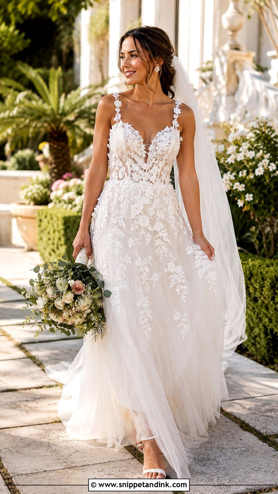 Eddy K Floral Applique Wedding Dress - Snippet and Ink - 20 Eddy K Wedding Dress Ideas