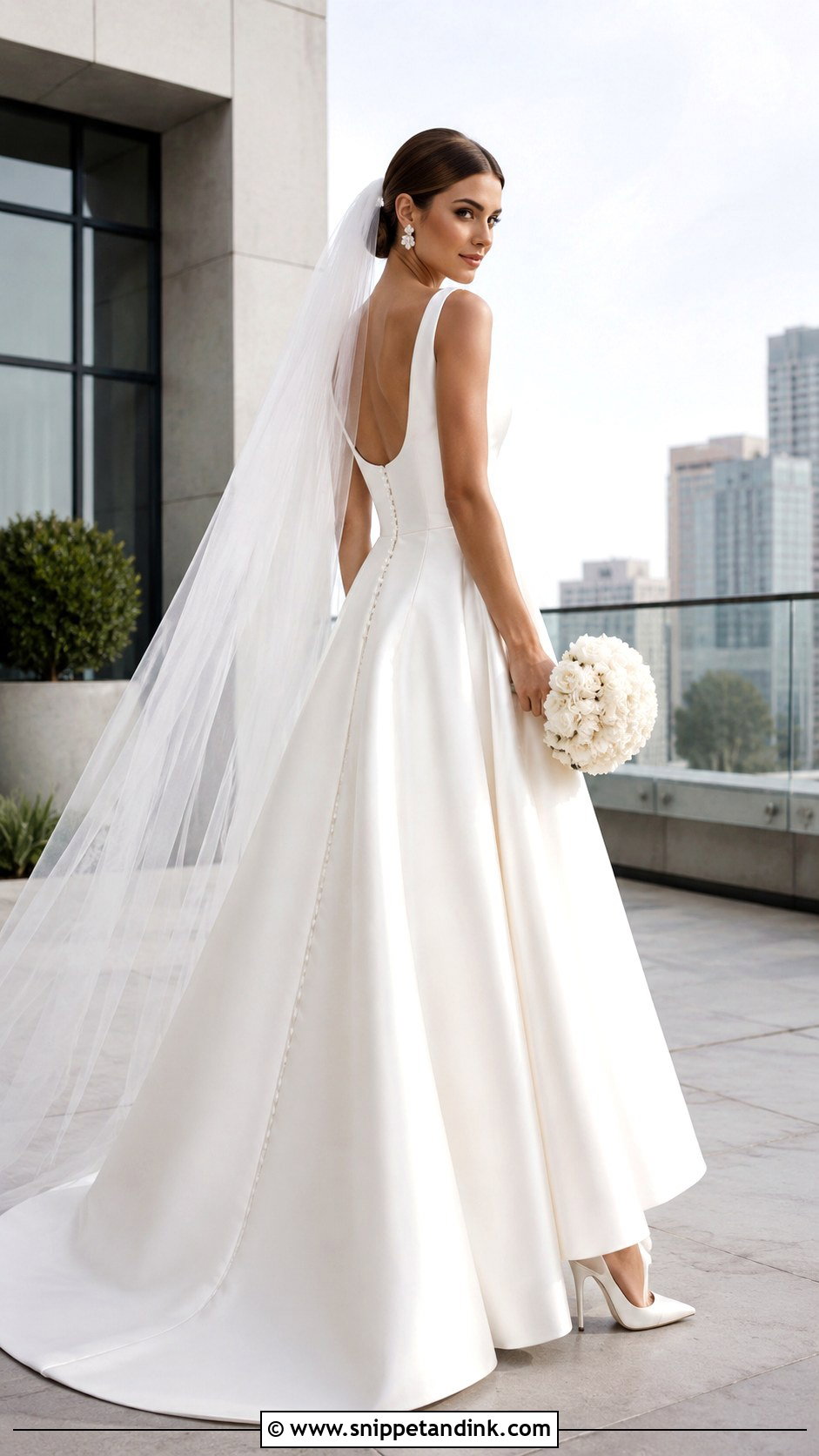 Eddy K Minimal Satin A Line Wedding Dress - Snippet and Ink - 20 Eddy K Wedding Dress Ideas