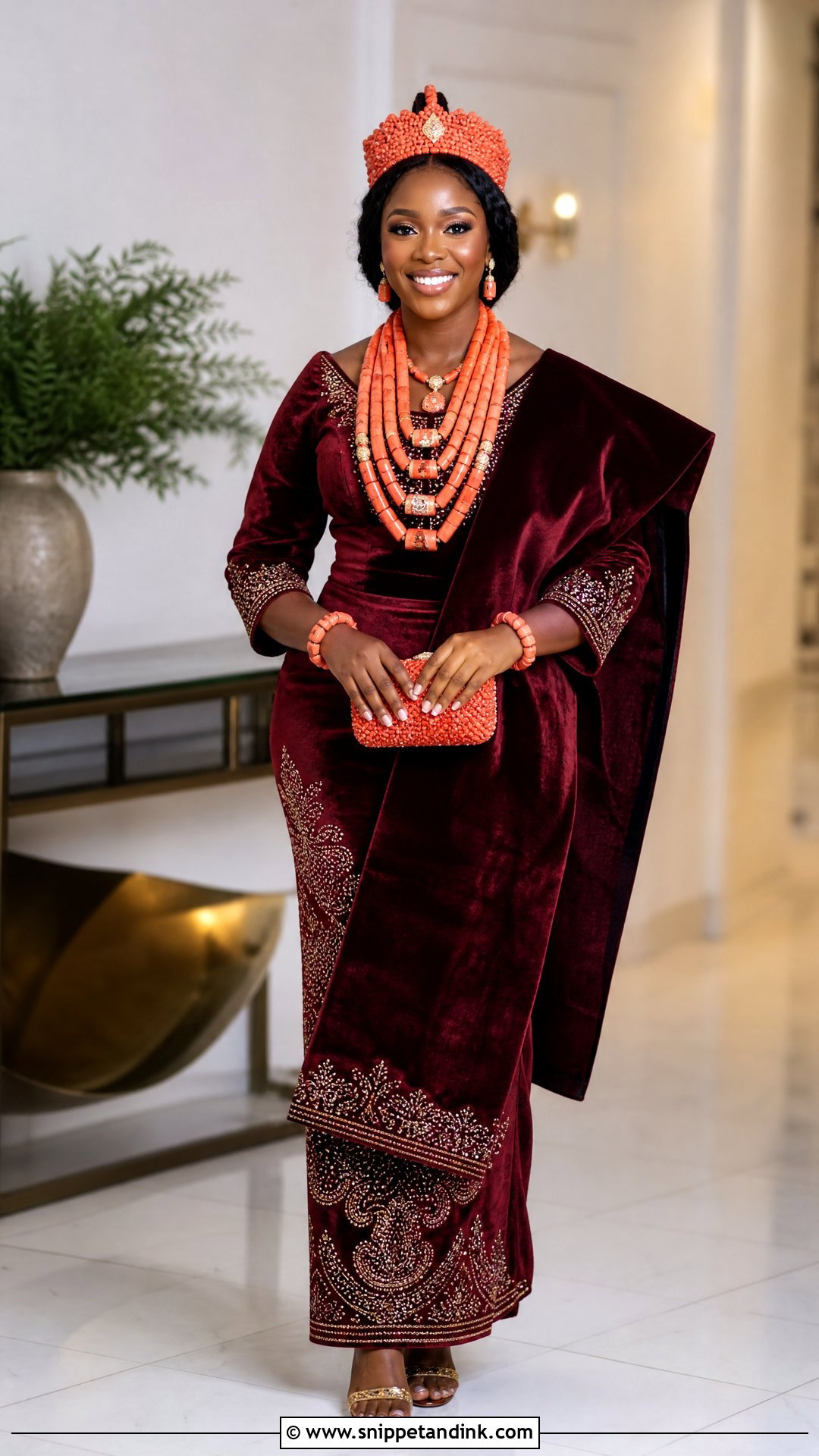 Edo Bride Burgundy Outfit - Snippet and Ink - 25 Edo Bride Outfit Ideas