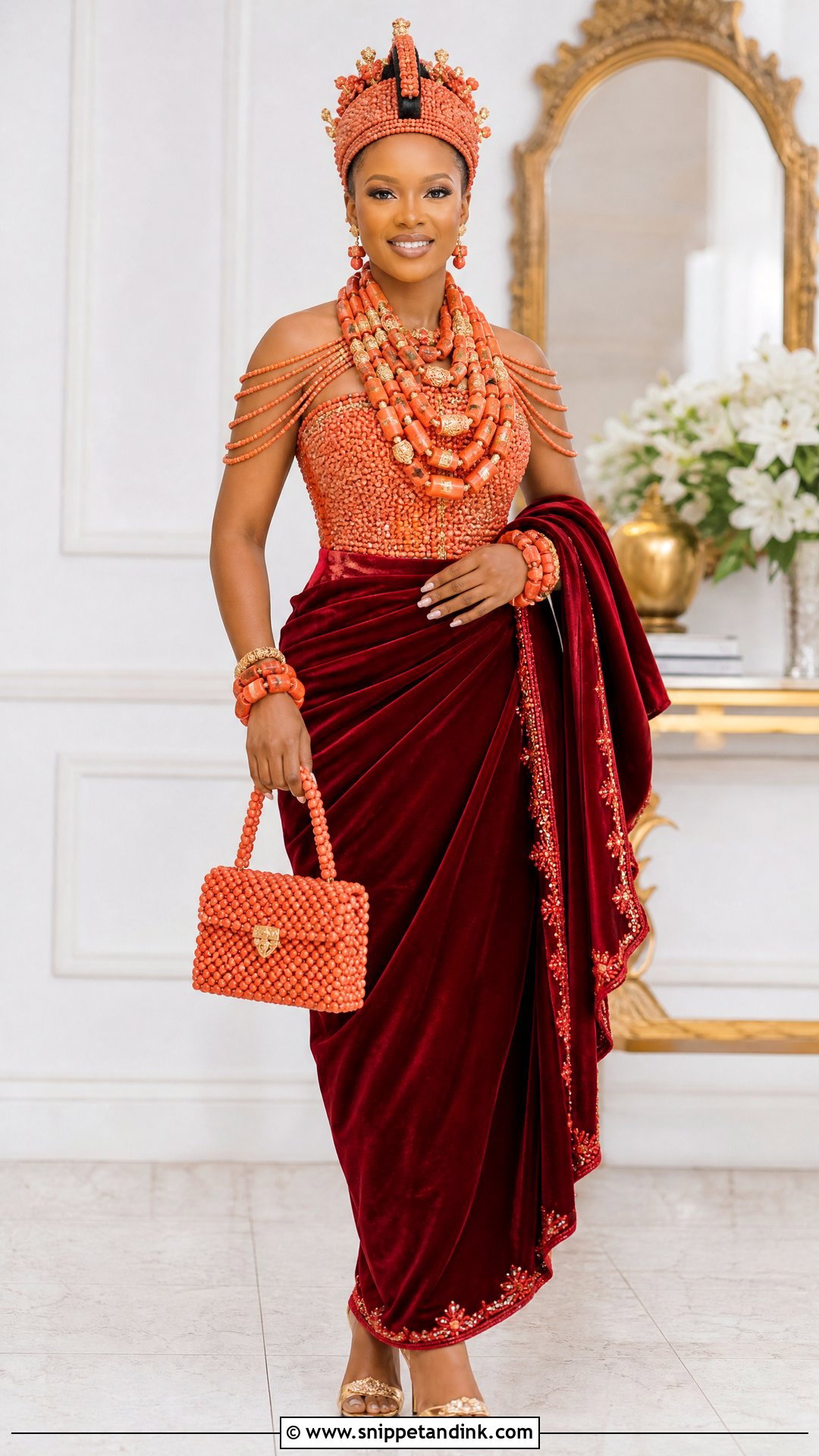 Edo Bride Full Bead Outfit - Snippet and Ink - 25 Edo Bride Outfit Ideas