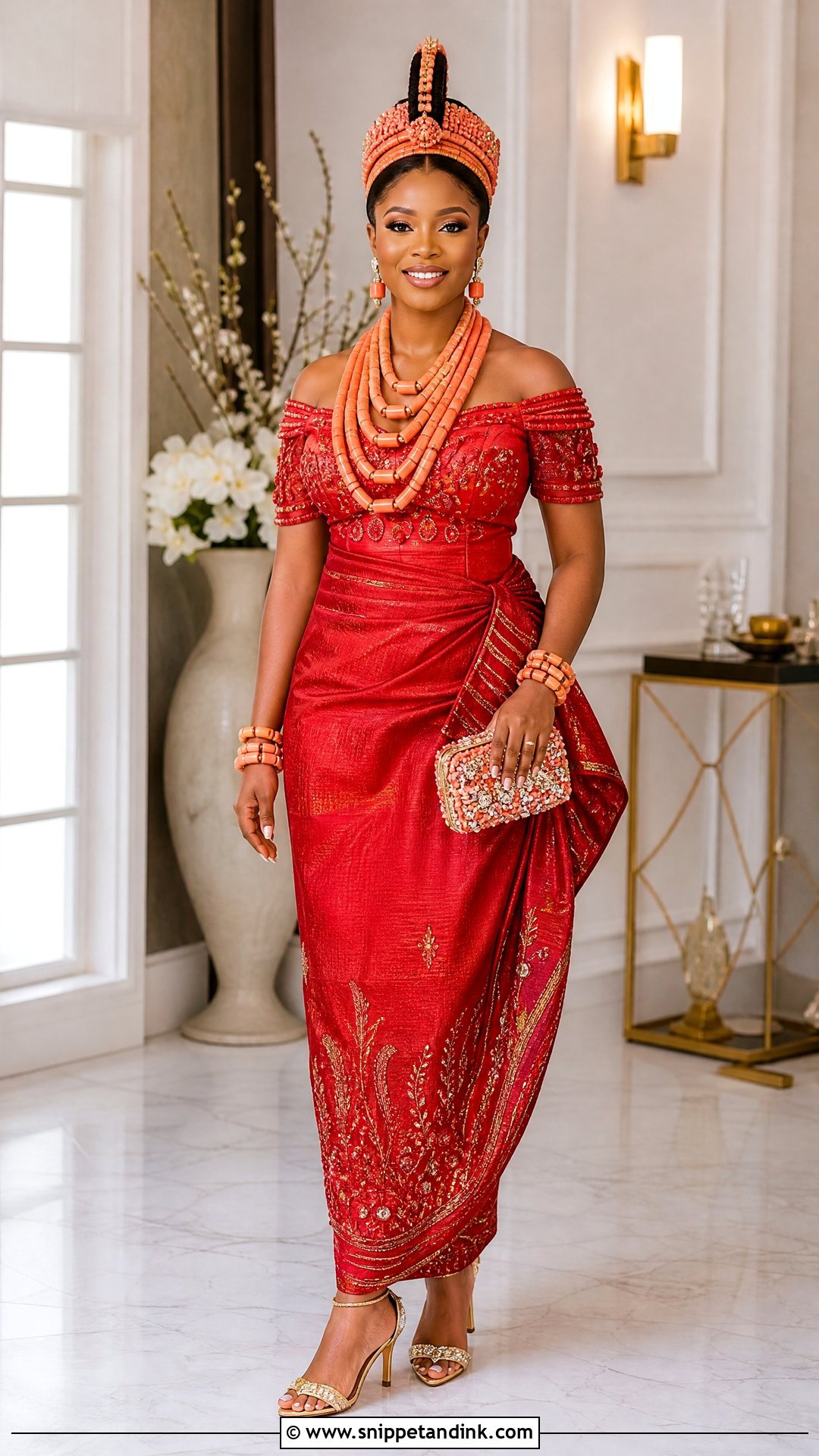 Edo Bride Off Shoulder Blouse Outfit - Snippet and Ink - 25 Edo Bride Outfit Ideas