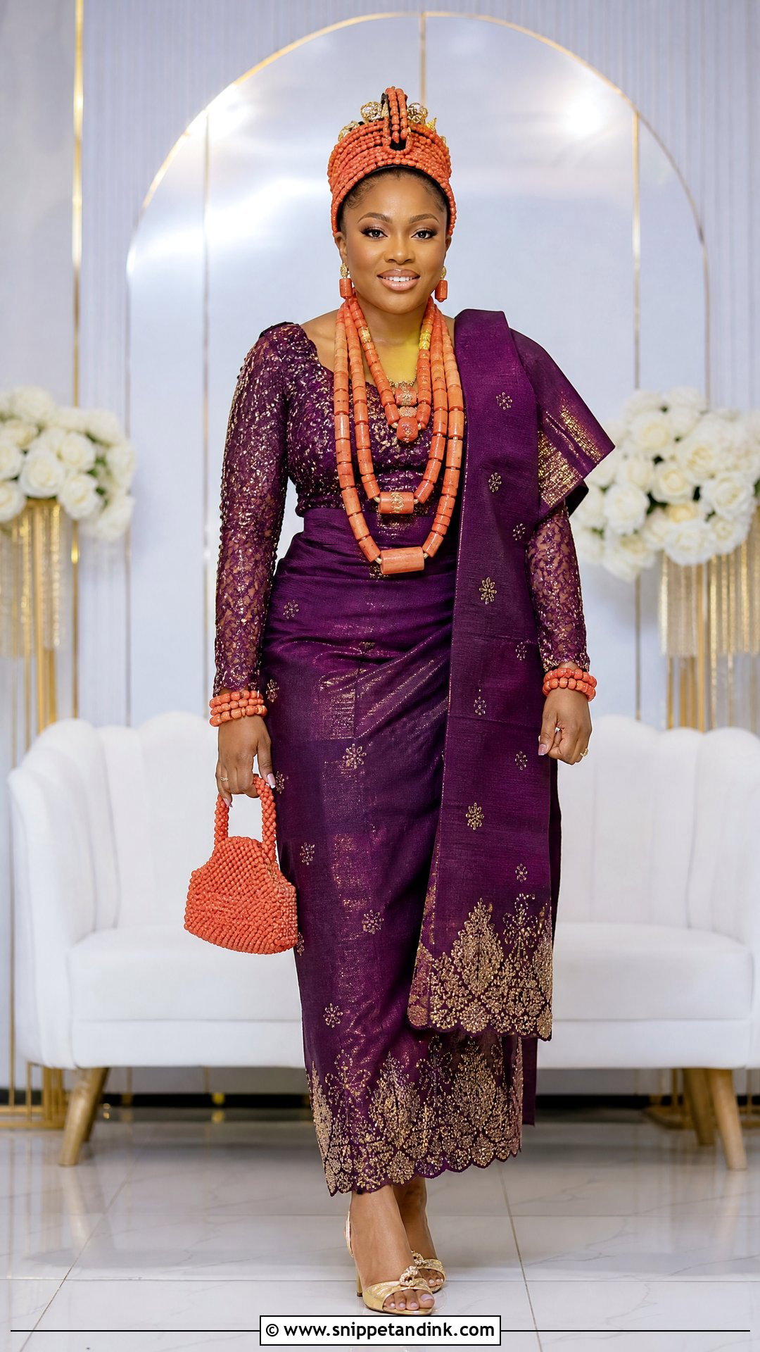 Edo Bride Purple Wrapper Outfit - Snippet and Ink - 25 Edo Bride Outfit Ideas