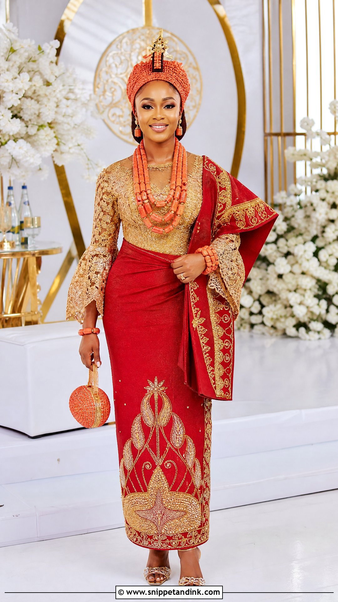 Edo Bride Red And Gold Outfit - Snippet and Ink - 25 Edo Bride Outfit Ideas