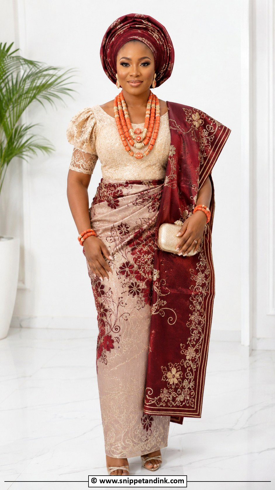 Edo Bride Two Tone Wrapper Outfit - Snippet and Ink - 30 Edo Traditional Wedding Attire Ideas