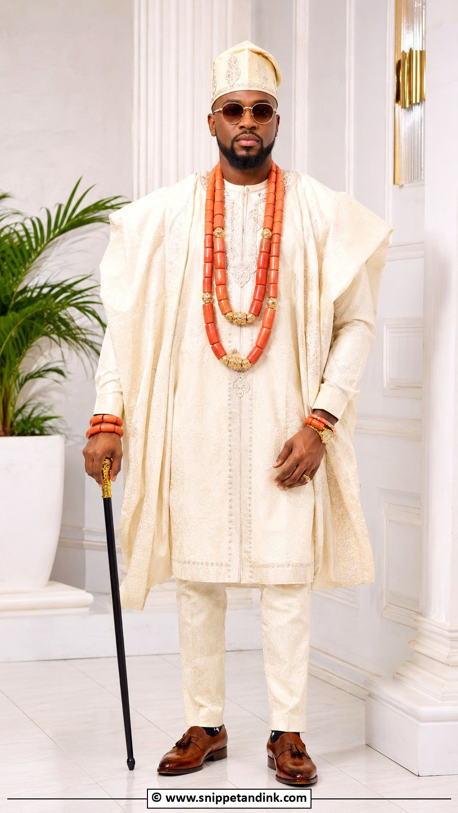 Edo Groom Cream Traditional Outfit - Snippet and Ink - 30 Edo Traditional Wedding Attire Ideas