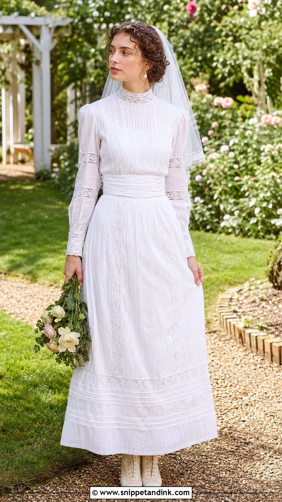 Edwardian Cotton Lawn Wedding Dress - Snippet and Ink - 25 Edwardian Wedding Dress Ideas
