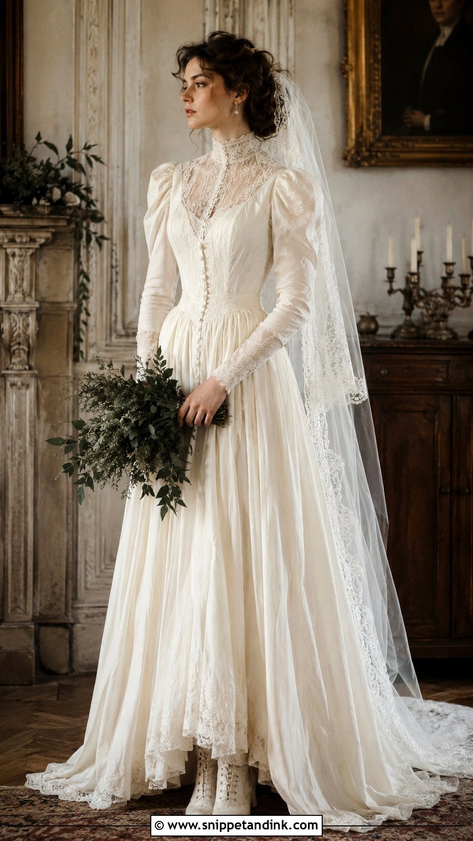 Edwardian Dark Academia Wedding Dress - Snippet and Ink - 20 Dark Academia Wedding Dress Ideas