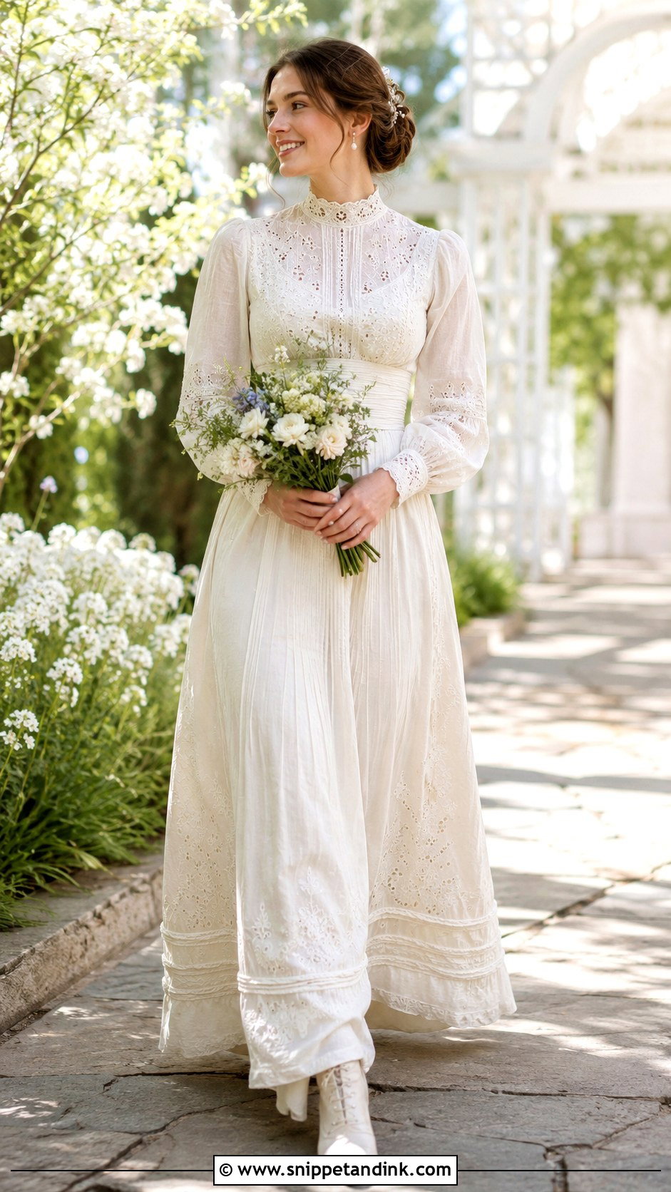 Edwardian Embroidered Wedding Dress - Snippet and Ink - 30 Unique Vintage Wedding Dresses
