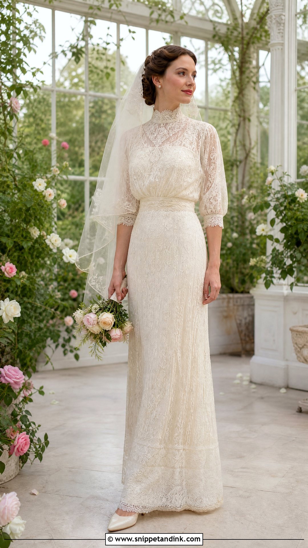Edwardian Ivory Lace Wedding Dress - Snippet and Ink - 20 Vintage Ivory Wedding Dress Ideas