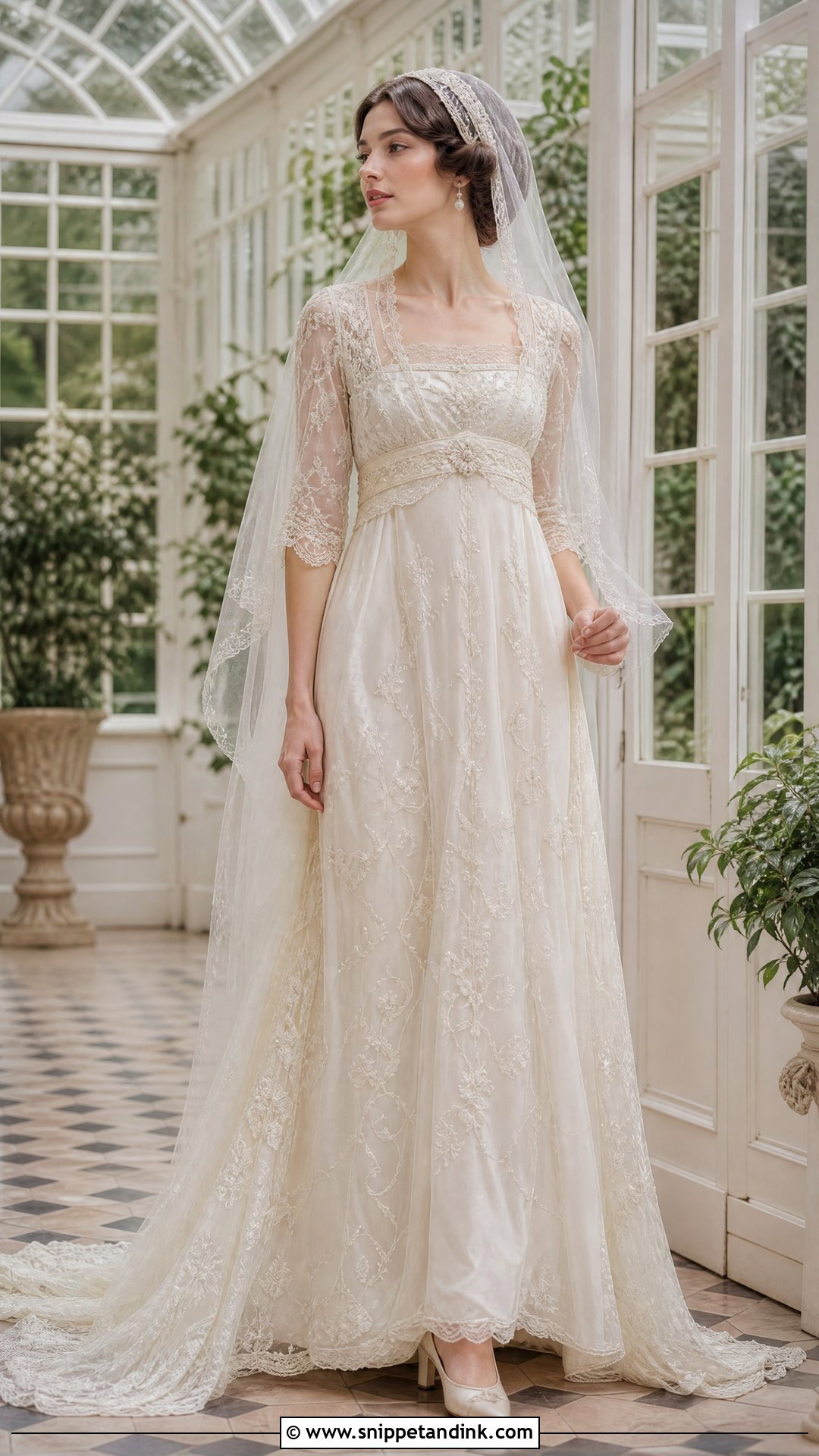 Edwardian Lace Pearl Wedding Dress - Snippet and Ink - 20 Vintage Pearl Wedding Dress Ideas