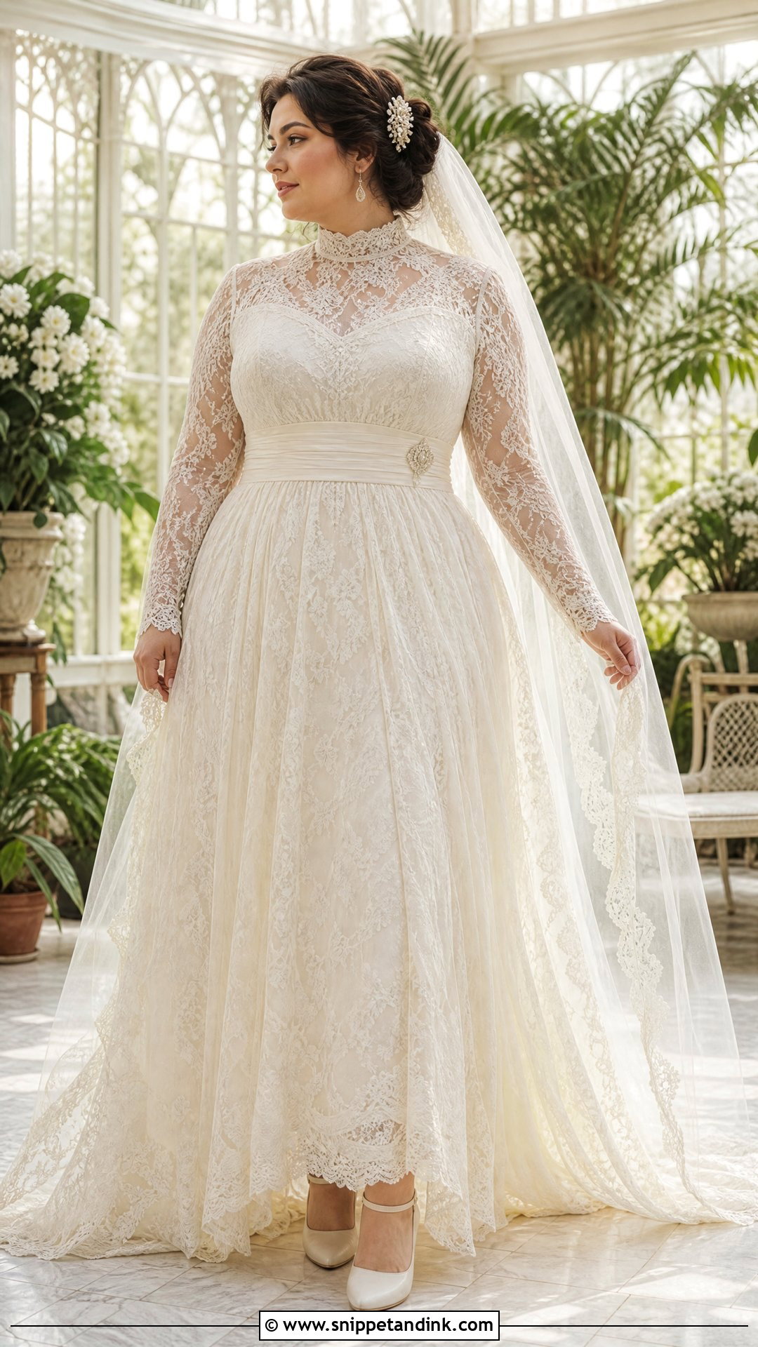 Edwardian Lace Plus Size Wedding Dress - Snippet and Ink - 20 Vintage Plus Size Wedding Dresses