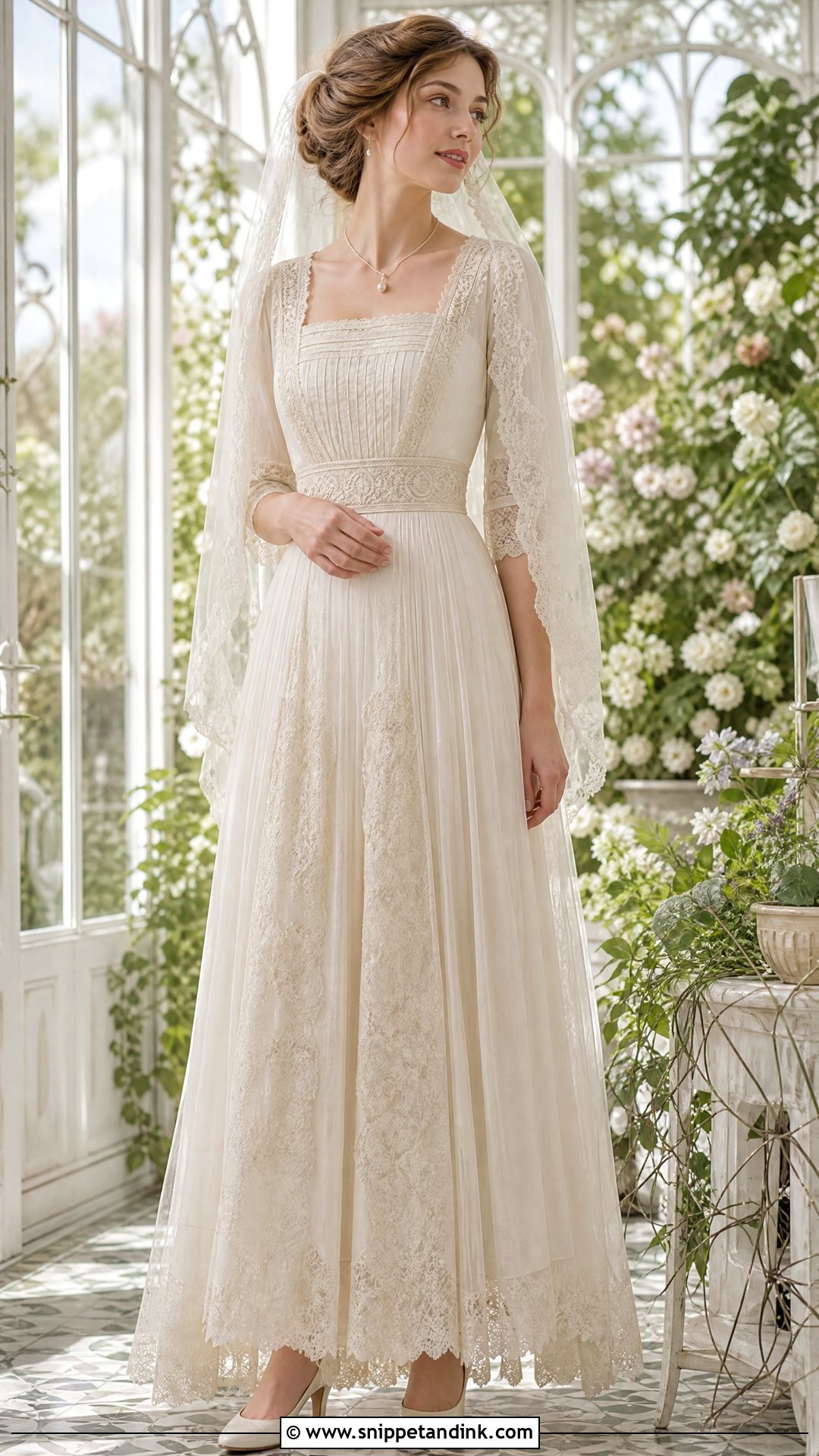 Edwardian Lace Tea Gown Wedding Dress - Snippet and Ink - 20 Old School Wedding Dress Ideas