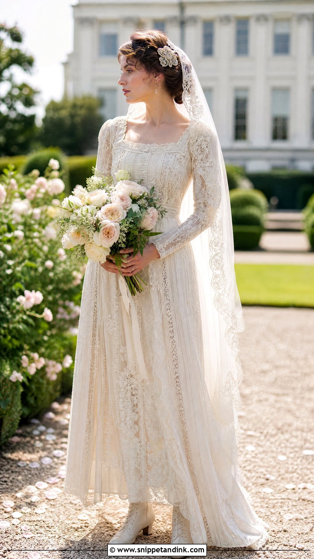 Edwardian Lace Wedding Dress - Snippet and Ink - 20 Vintage Glam Wedding Dress Ideas