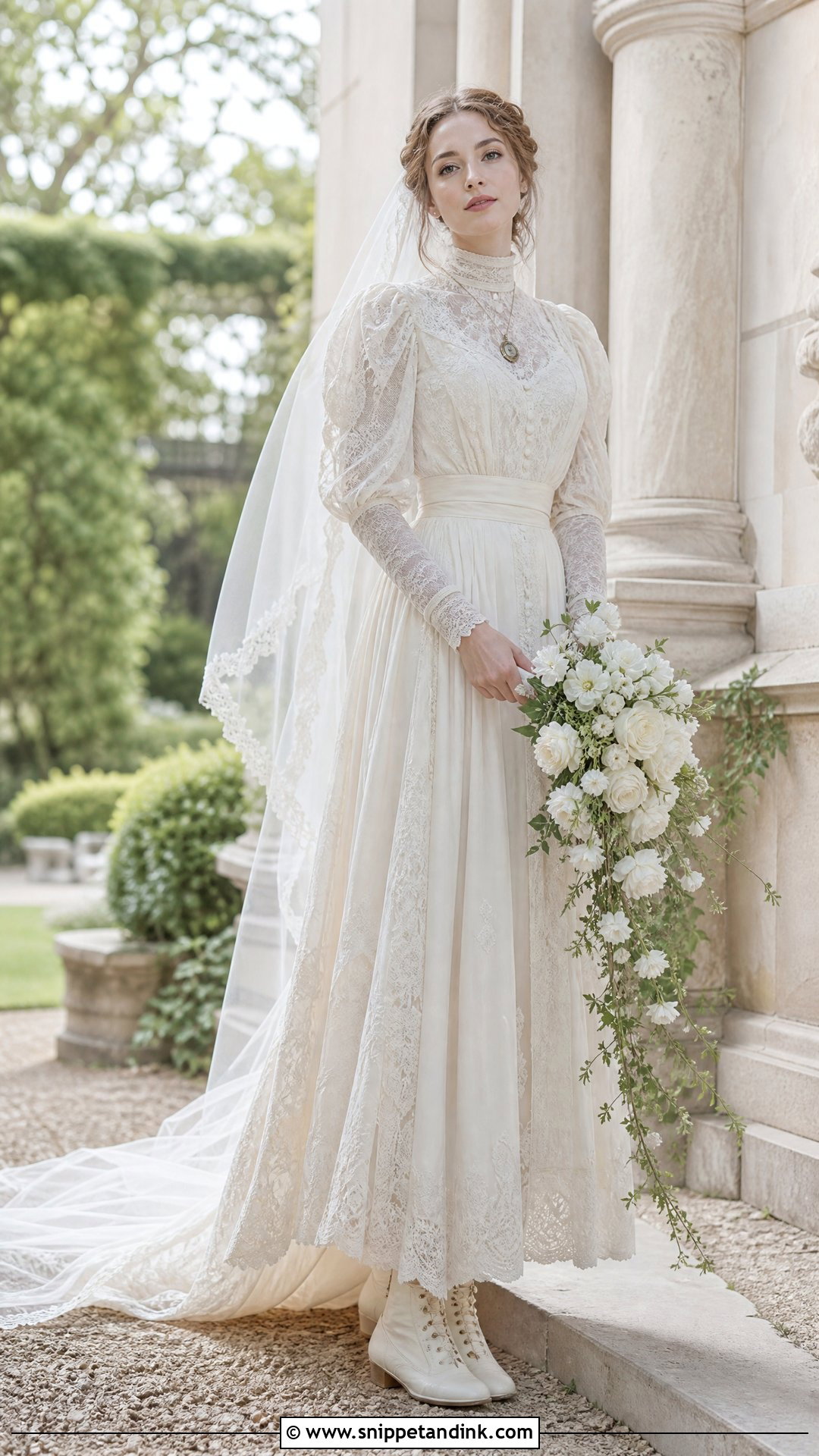 Edwardian Lace Wedding Dress With Puff Sleeves - Snippet and Ink - 20 Vintage Wedding Dress with Sleeves