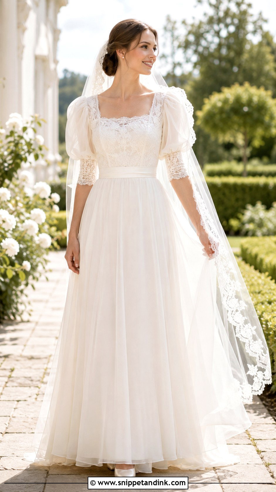 Edwardian Puff Sleeve Wedding Dress - Snippet and Ink - 20 Elegant Classy Vintage Wedding Dress Ideas