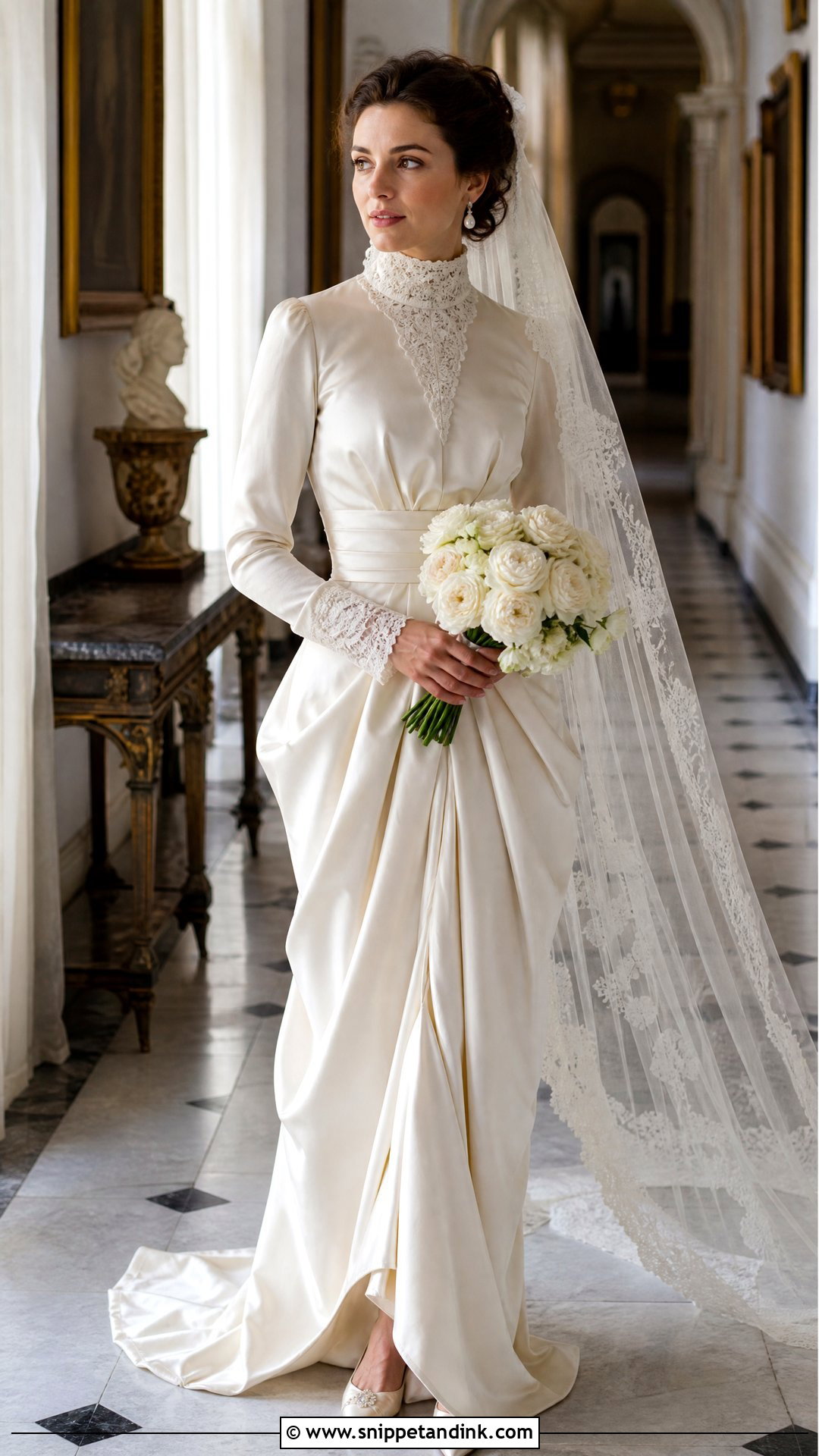 Edwardian Silk Satin Wedding Dress - Snippet and Ink - 20 Vintage Silk Satin Wedding Dress Bridal Gowns