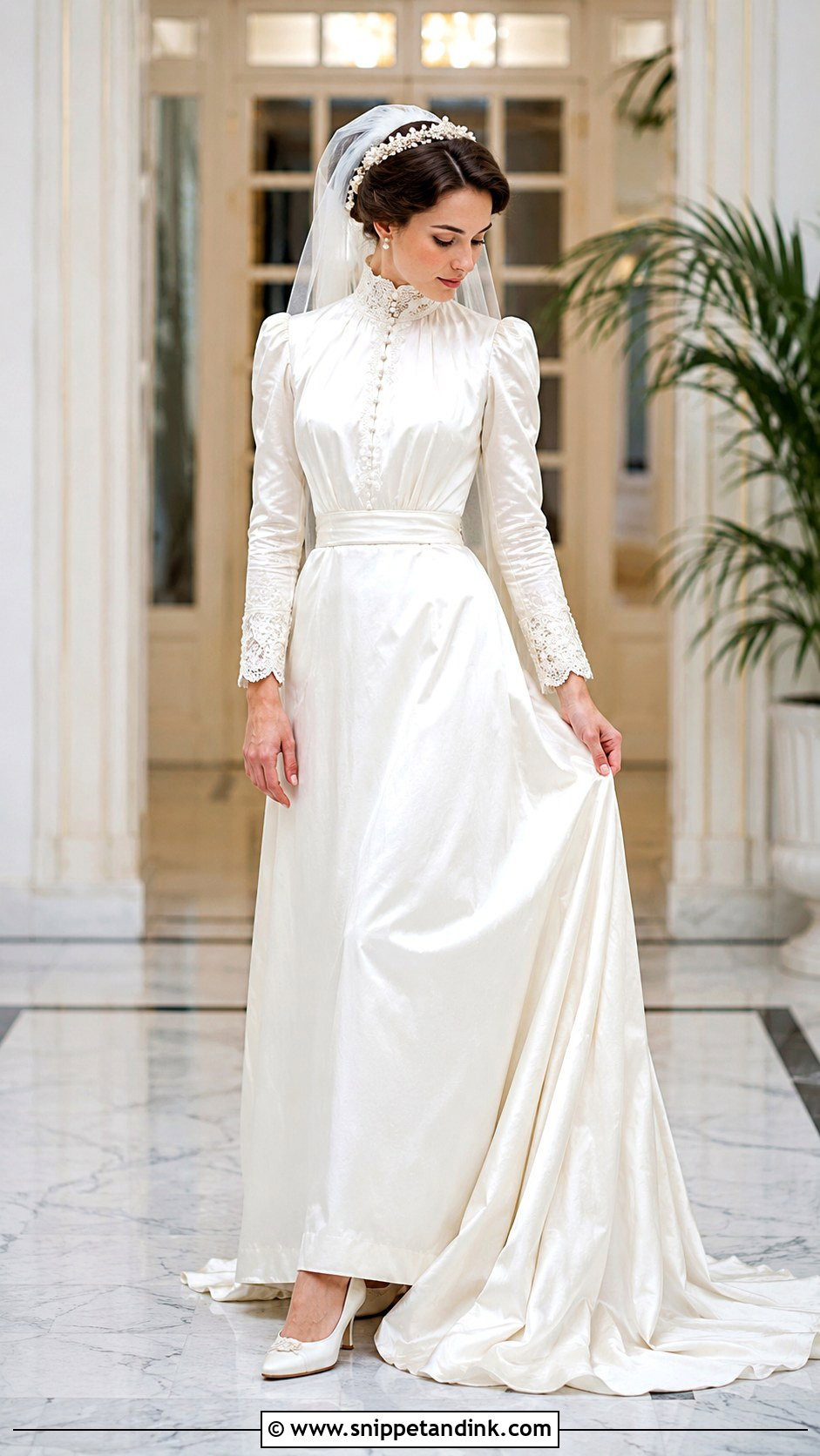 Edwardian Silk Satin Wedding Dress - Snippet and Ink - 25 Edwardian Wedding Dress Ideas