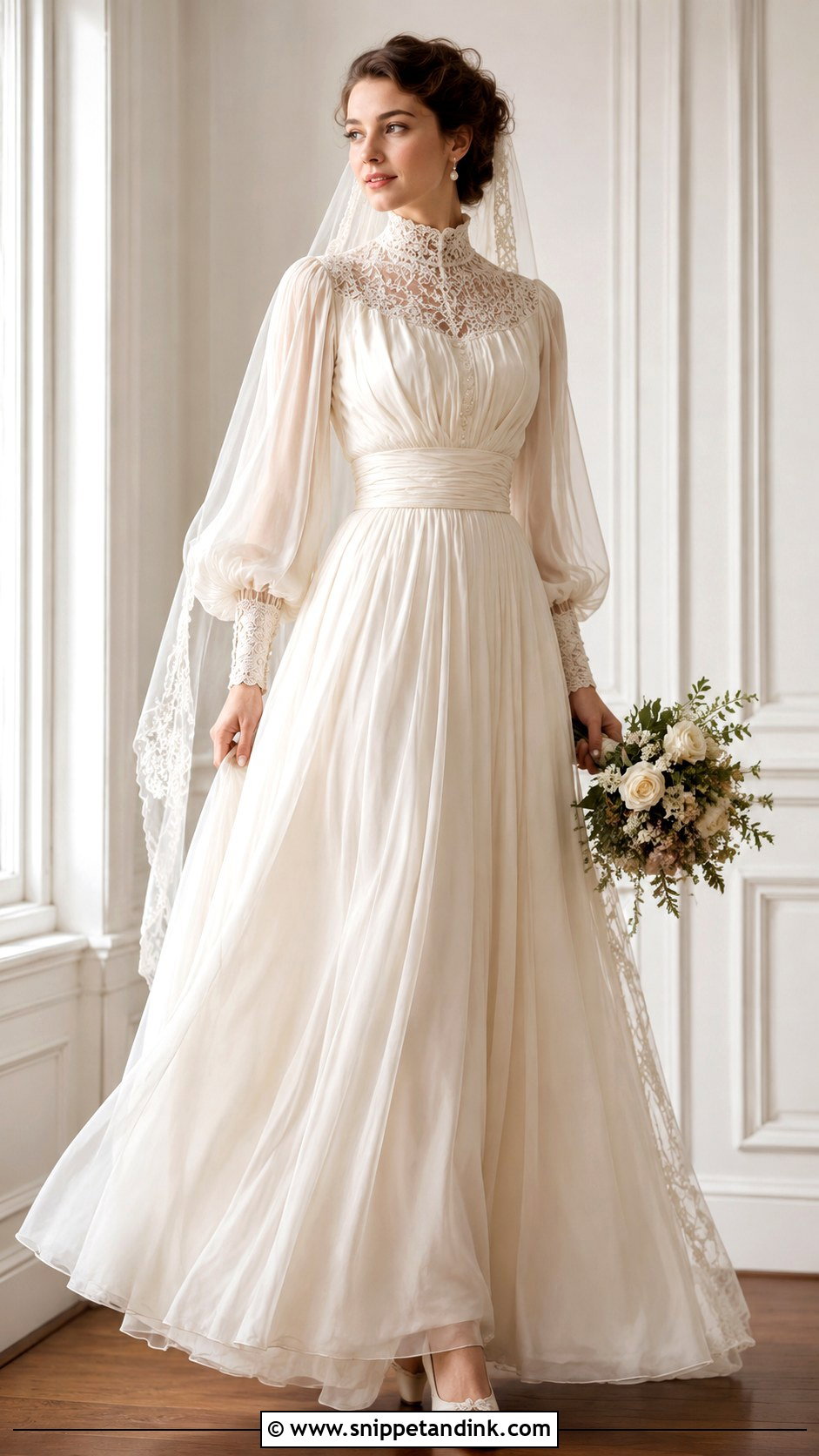 Edwardian Wedding Dress With Bishop Sleeves - Snippet and Ink - 25 Edwardian Wedding Dress Ideas