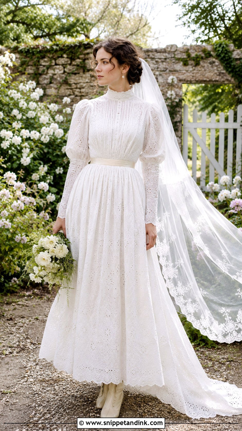 Edwardian Wedding Dress With Broderie Anglaise - Snippet and Ink - 25 Edwardian Wedding Dress Ideas