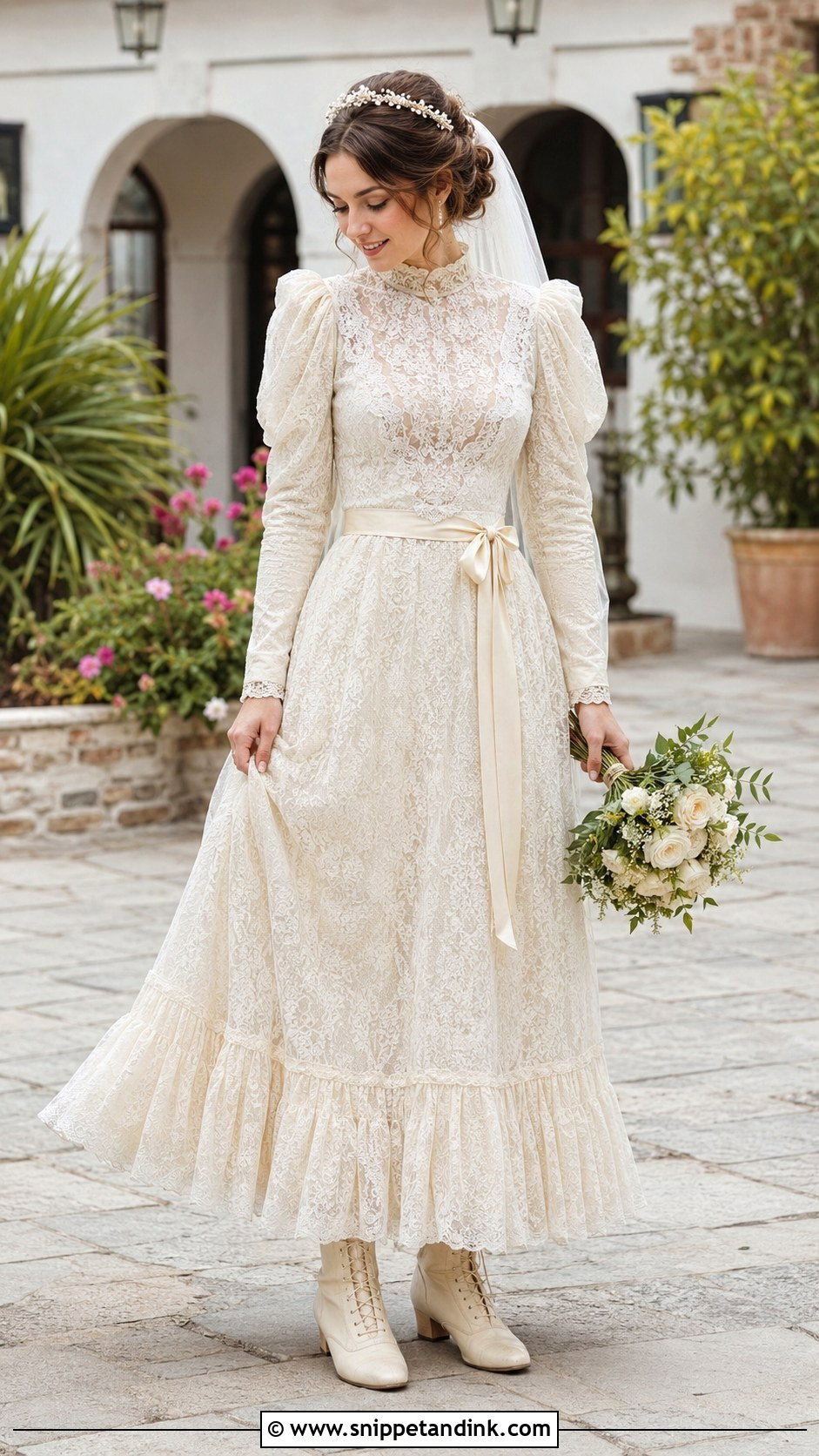 Edwardian Wedding Dress With Ivory Boots - Snippet and Ink - 25 Edwardian Wedding Dress Ideas