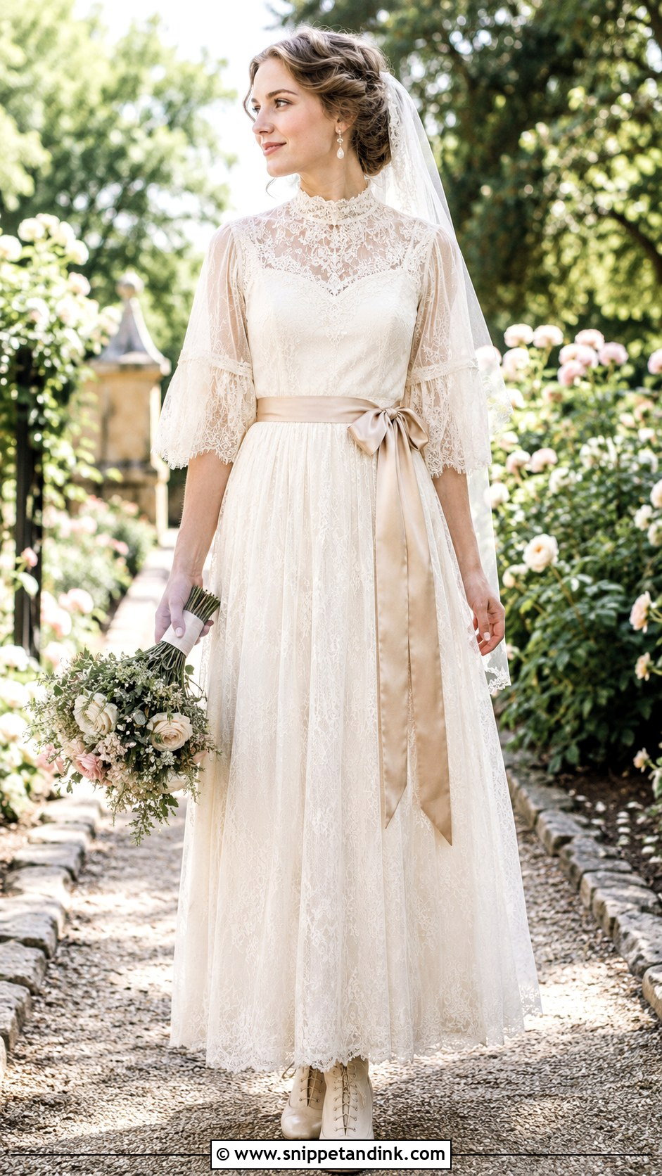 Edwardian Wedding Dress With Ribbon Sash - Snippet and Ink - 25 Edwardian Wedding Dress Ideas