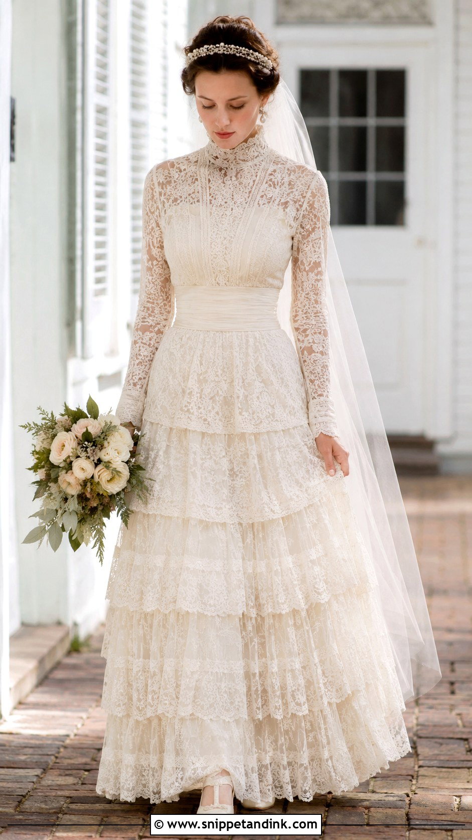 Edwardian Wedding Dress With Tiered Skirt - Snippet and Ink - 25 Edwardian Wedding Dress Ideas