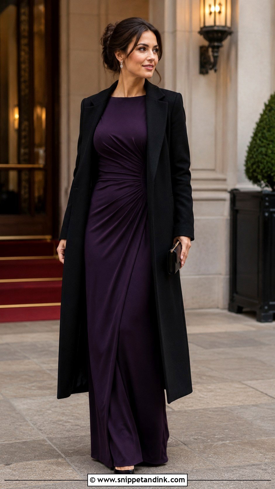 Eggplant Formal Fall Wedding Dress With Black Heels - Snippet and Ink - 20 Fall Wedding Dresses