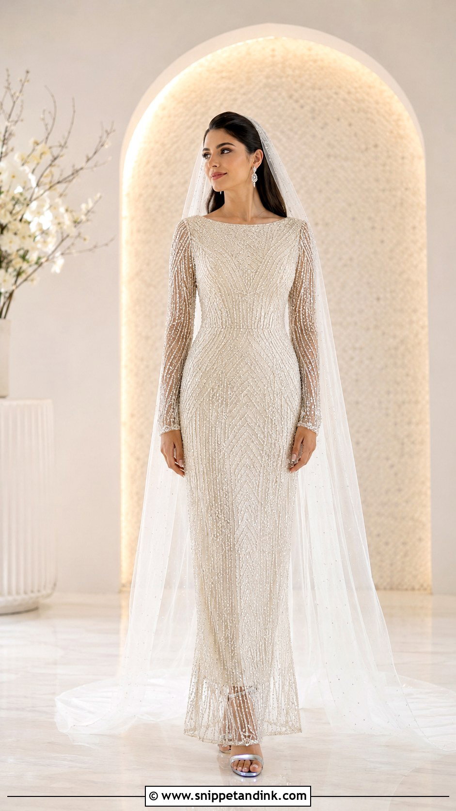 Egyptian Beaded Sheath Wedding Dress - Snippet and Ink - 25 Egyptian Wedding Dress Ideas