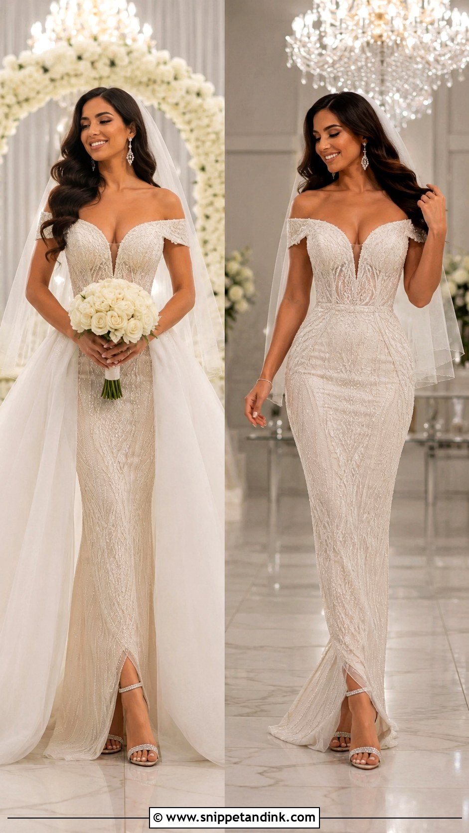 Egyptian Detachable Skirt Wedding Dress - Snippet and Ink - 25 Egyptian Wedding Dress Ideas
