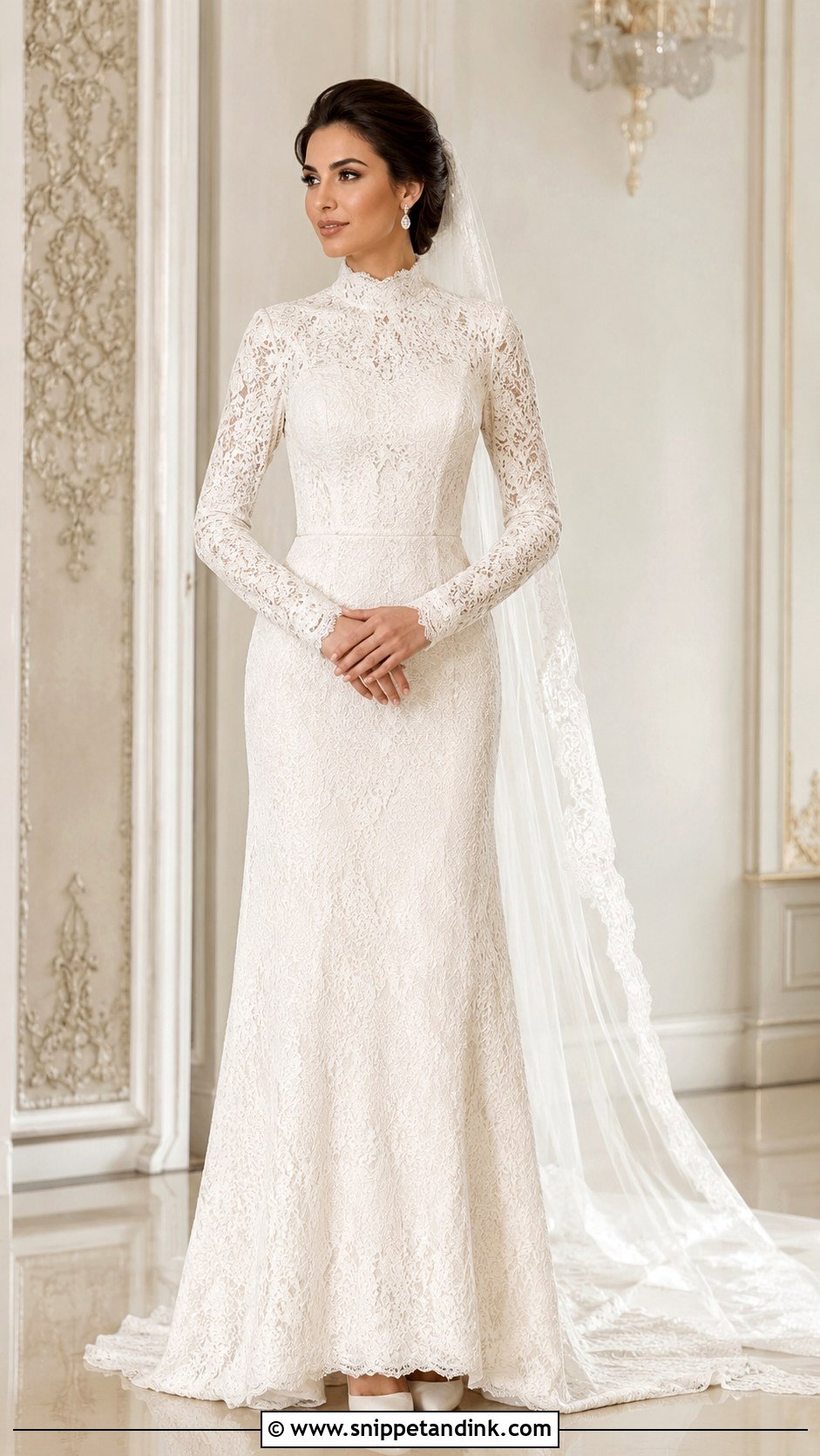 Egyptian High Neck Wedding Dress - Snippet and Ink - 25 Egyptian Wedding Dress Ideas
