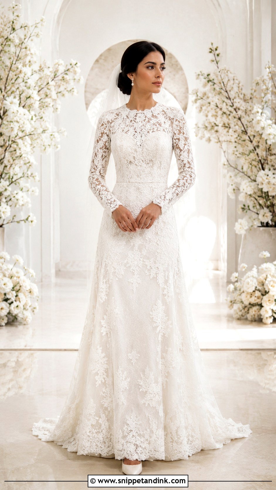 Egyptian Long Sleeve Lace Wedding Dress - Snippet and Ink - 25 Egyptian Wedding Dress Ideas