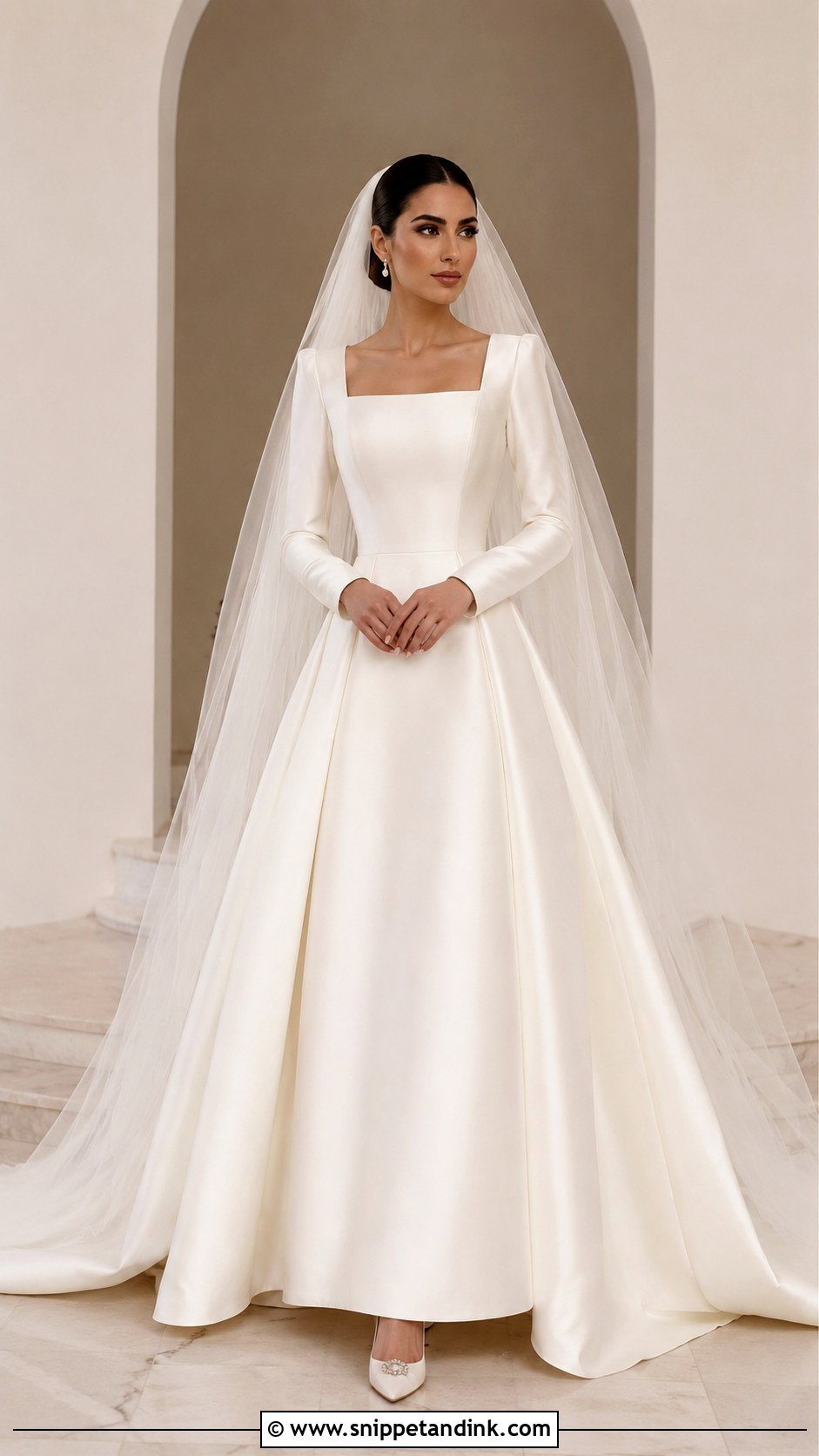 Egyptian Square Neck Wedding Dress - Snippet and Ink - 25 Egyptian Wedding Dress Ideas